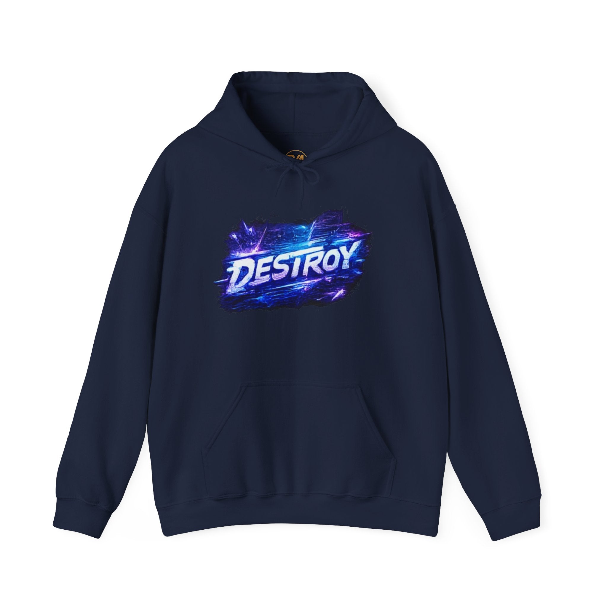 Destroy Graphic Hoodie - Retro Cosmic Brushstroke Pullover