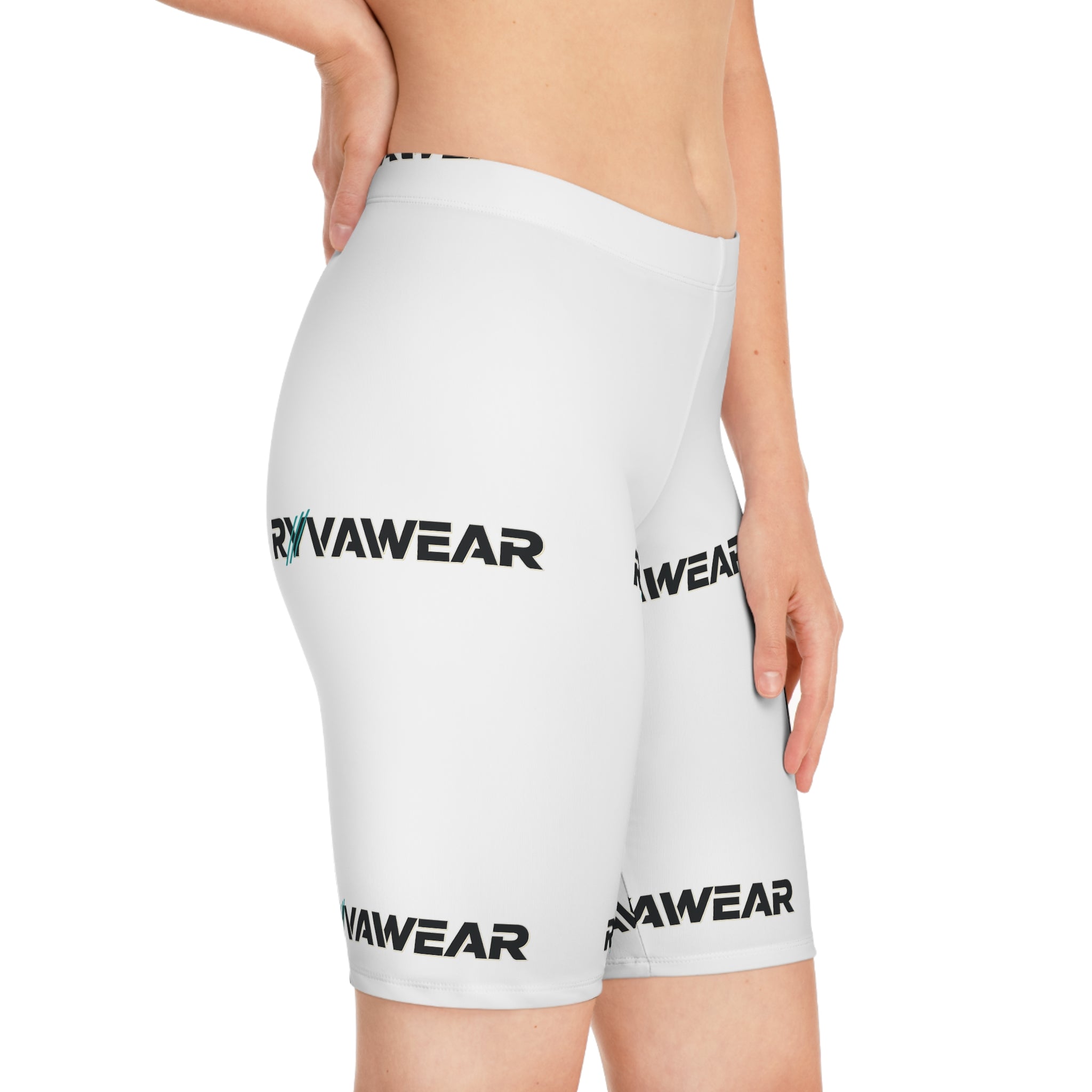 Bike Shorts — All-Over Print 'RYVIAWEAR' Logo Performance Shorts