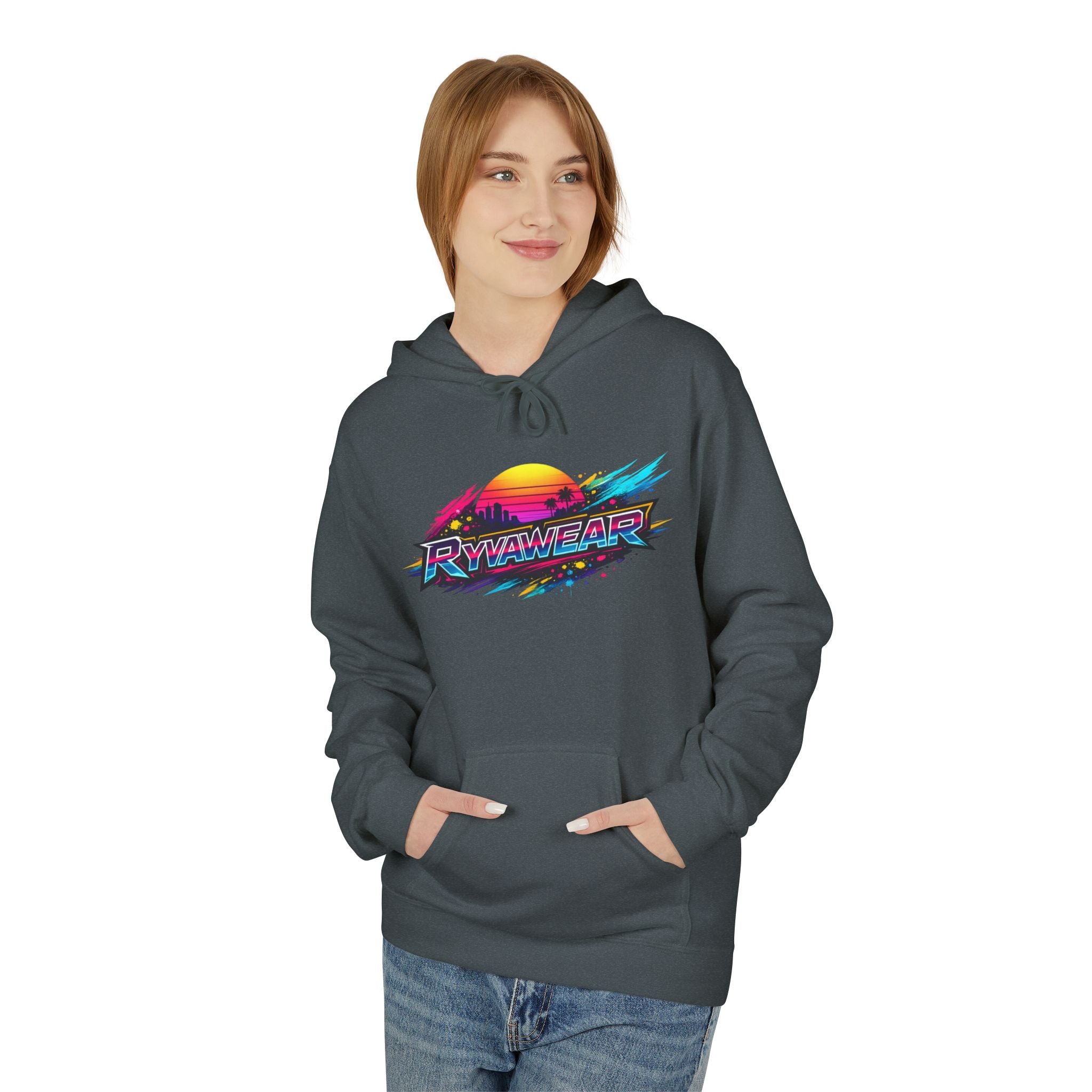 Retro Sunset 'Power Core' Hoodie — 80s Vaporwave Graphic Sweatshirt