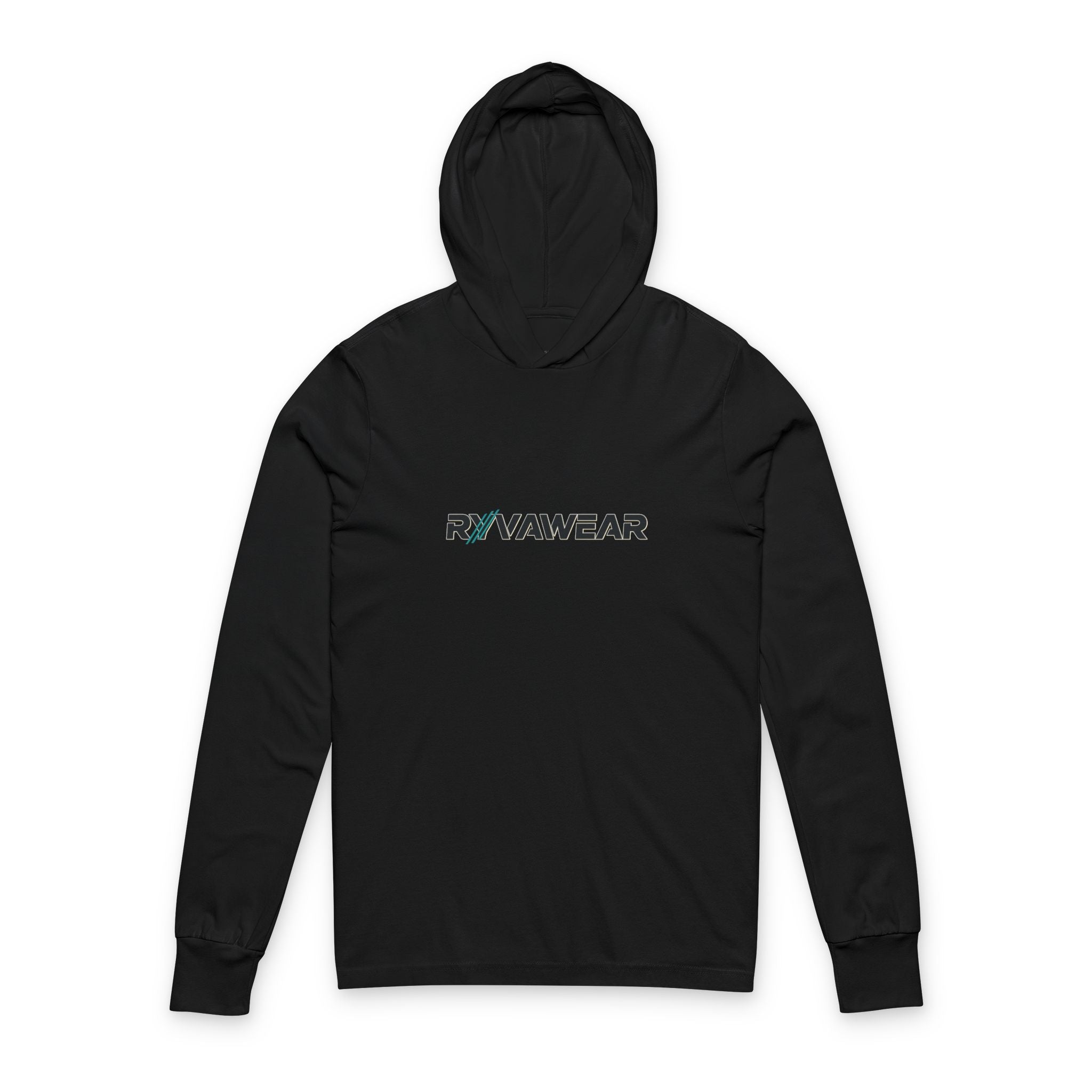 RVVAWEAR Hooded Long Sleeve Tee — Minimal Logo Lightweight Hoodie Tee