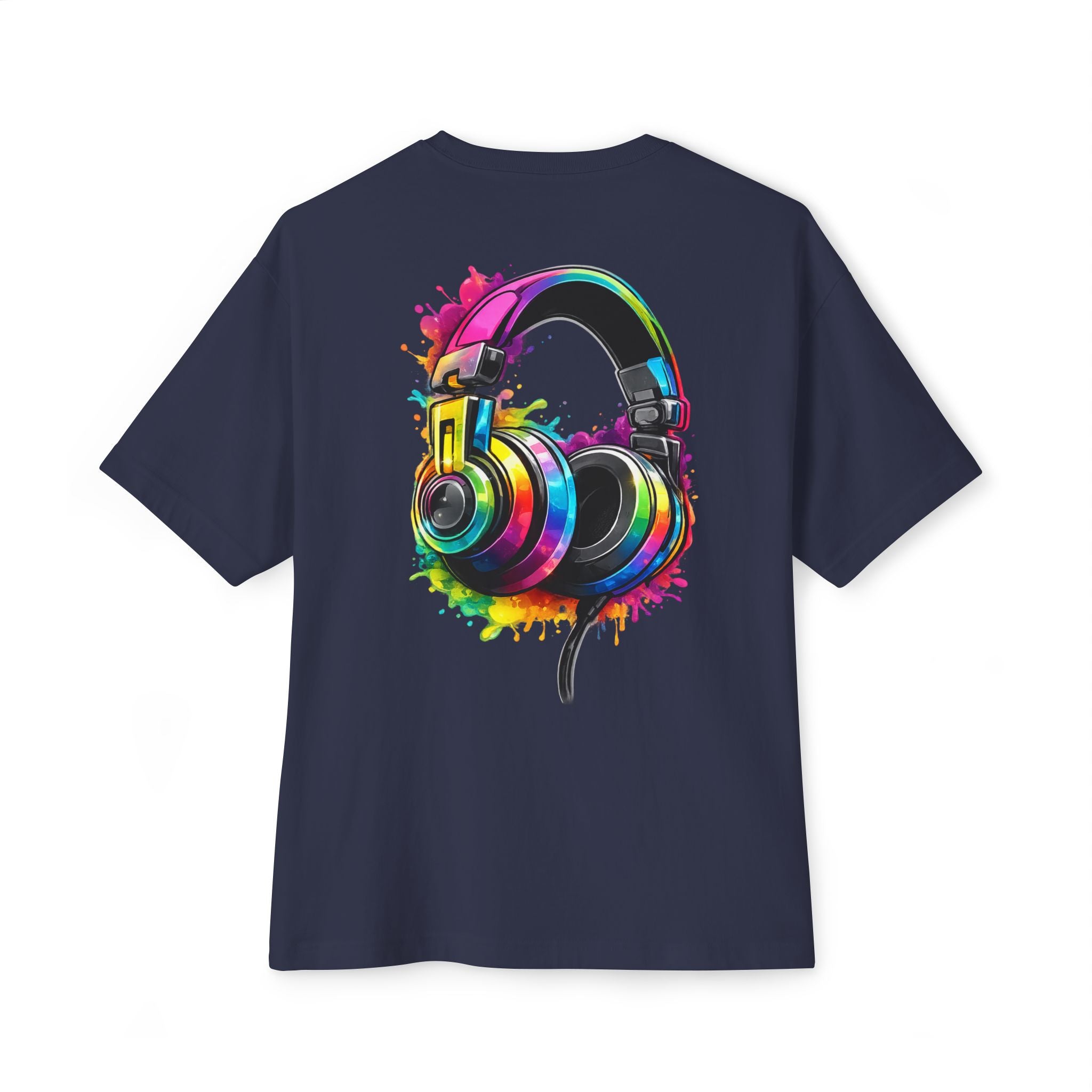 Headphones Graphic Tee - Colorful Splash DJ Music T-Shirt