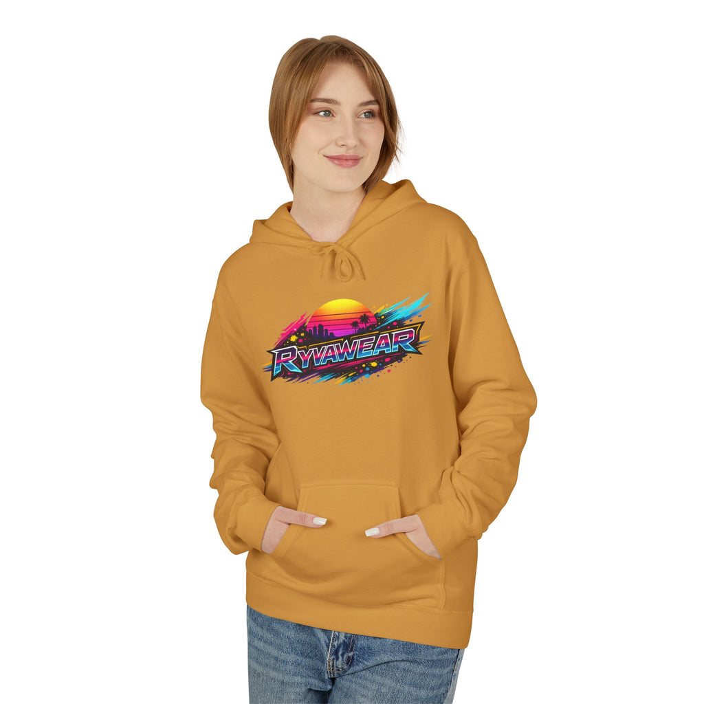 Retro Sunset 'Power Core' Hoodie — 80s Vaporwave Graphic Sweatshirt