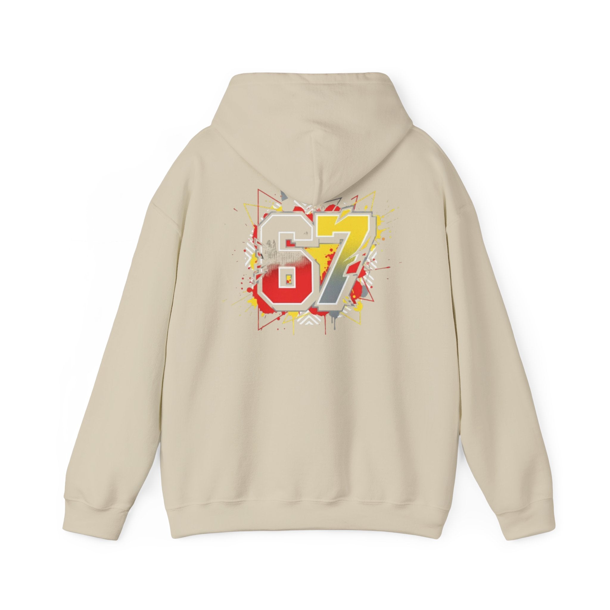 67 Sports Number Graphic Hoodie — Retro Streetwear Pullover