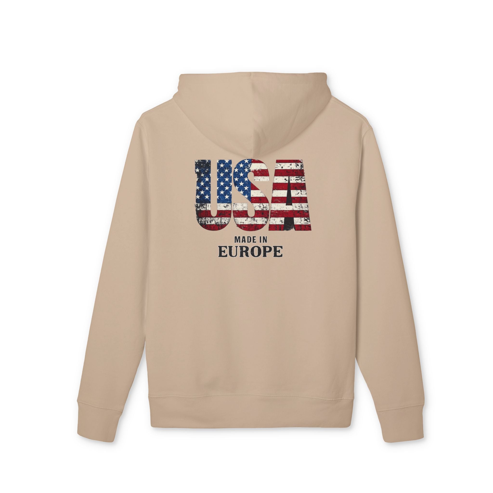 Made in Europe USA Flag Hoodie — Patriotic Graphic Pullover