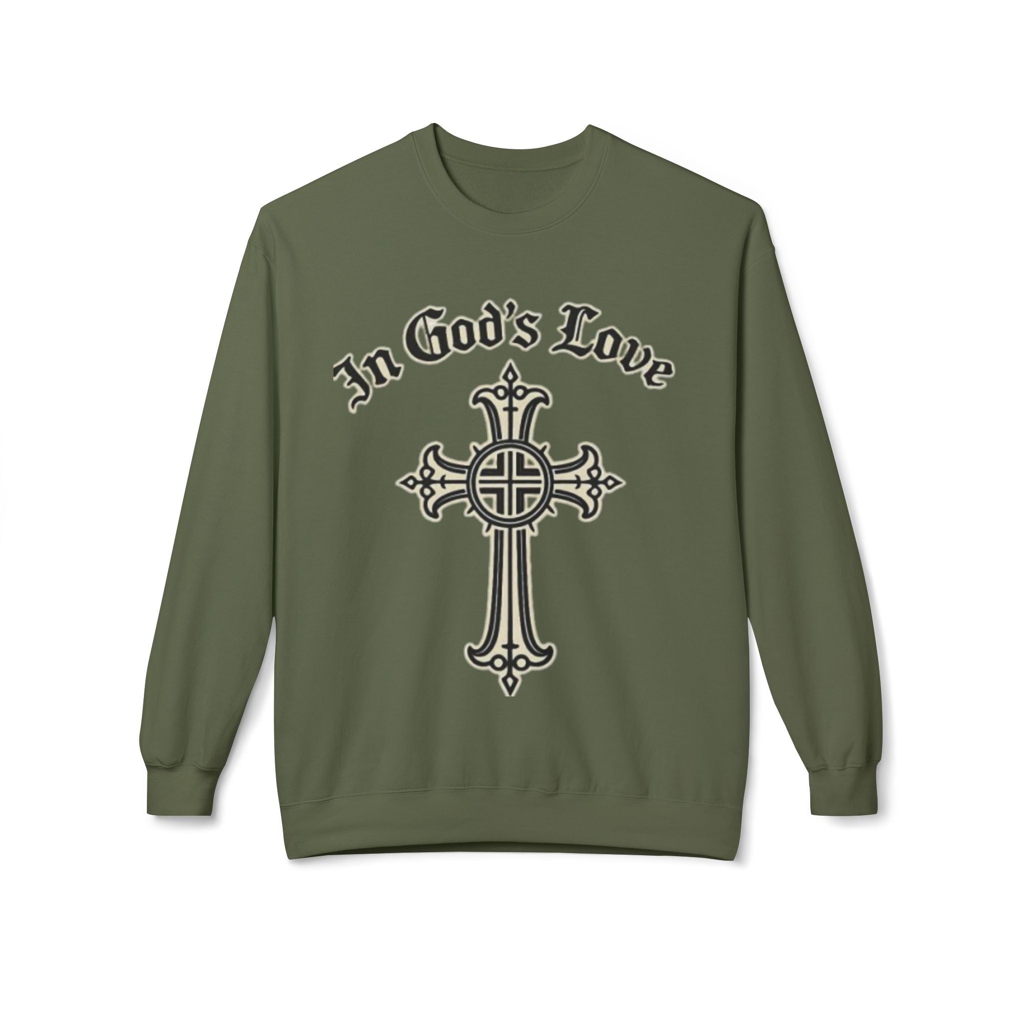 In God's Love Cross Crewneck Sweatshirt — Christian Faith Pullover