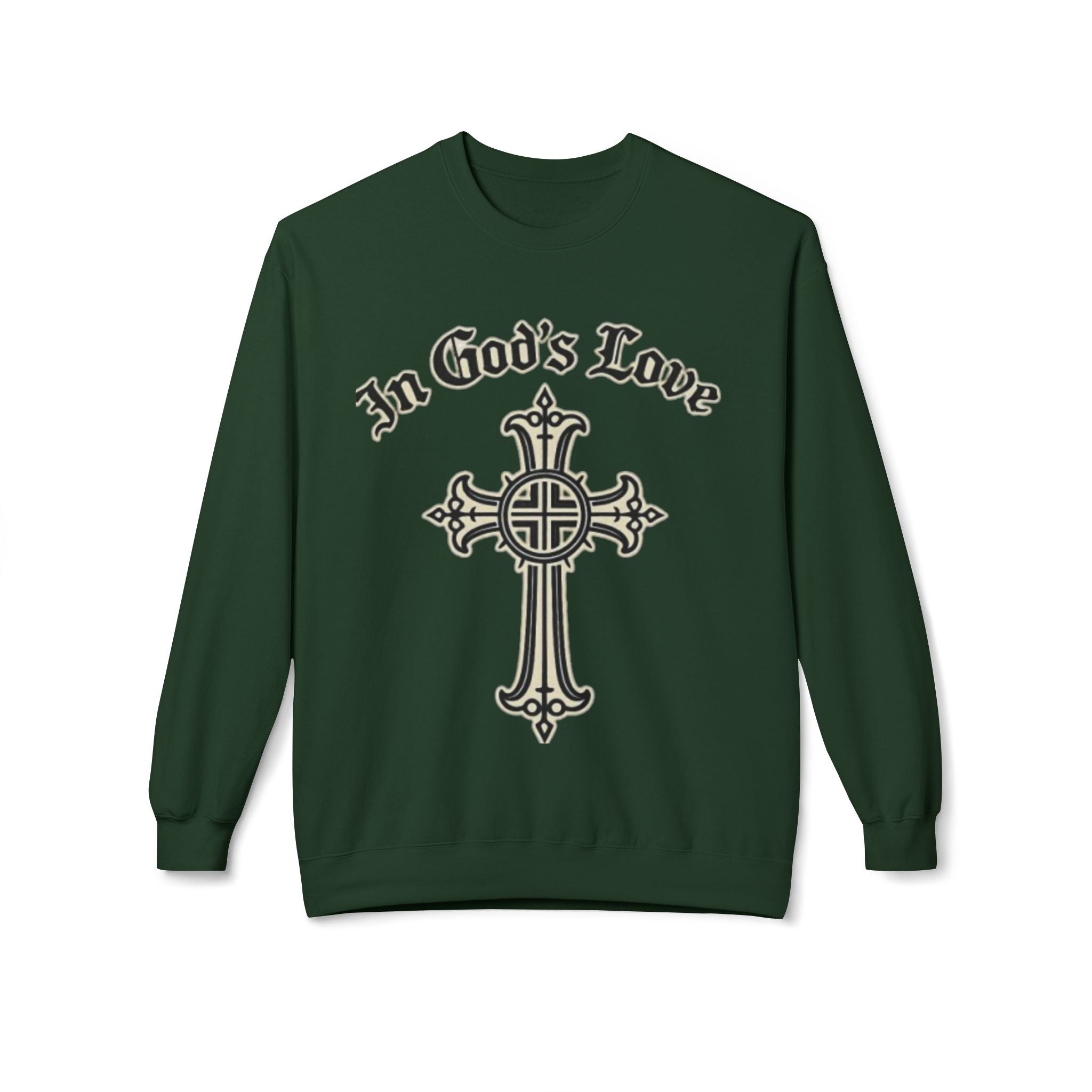 In God's Love Cross Crewneck Sweatshirt — Christian Faith Pullover