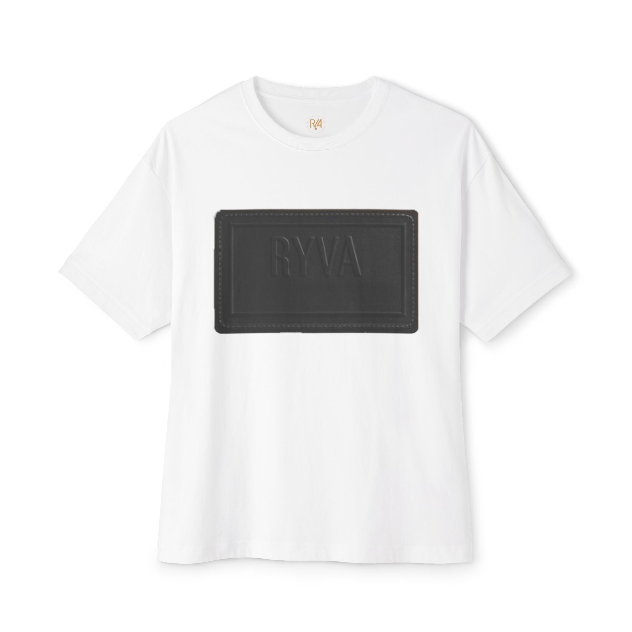 Boxy Tee — Black Embossed 'RVA' Logo Graphic