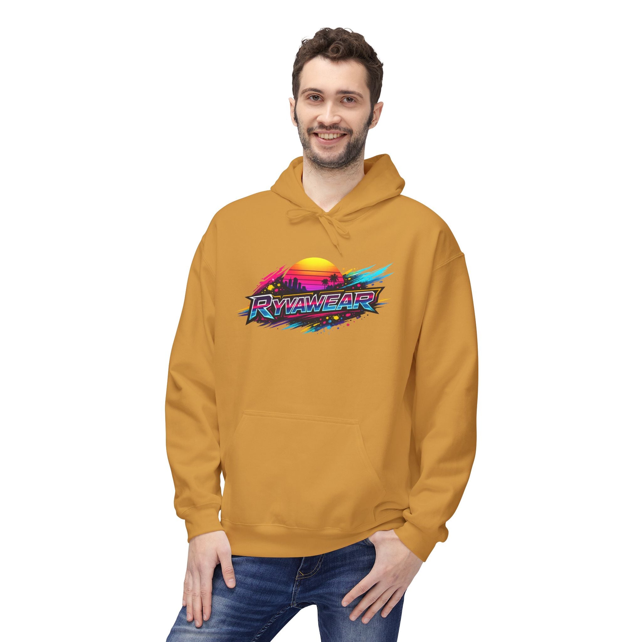 Retro Sunset 'Power Core' Hoodie — 80s Vaporwave Graphic Sweatshirt