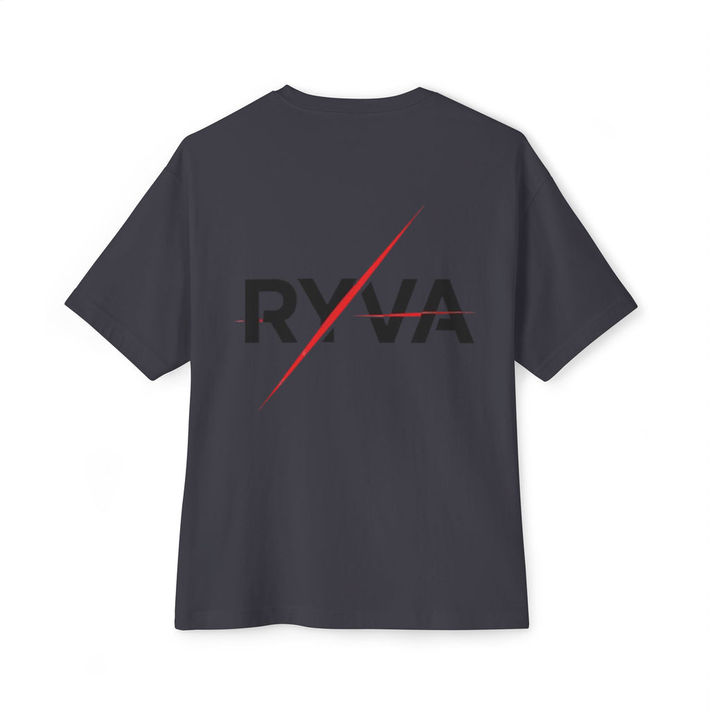 RYVA Split-Logo Boxy Tee — Oversized Casual Graphic T-Shirt