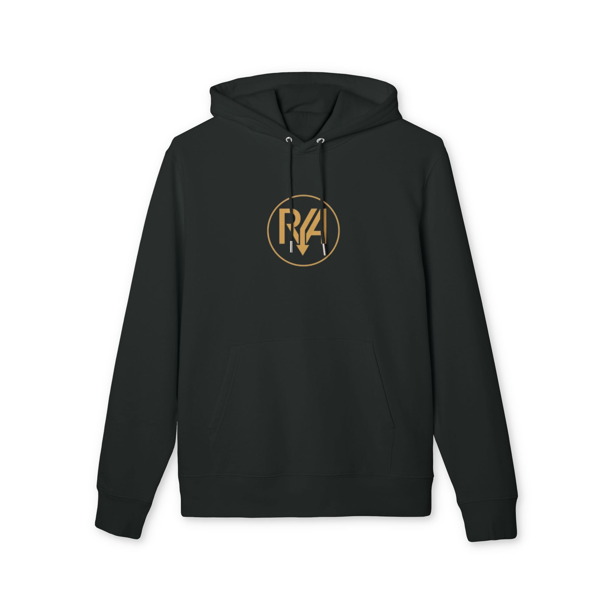 Minimal Gold Logo Hoodie — R4 Circle Emblem
