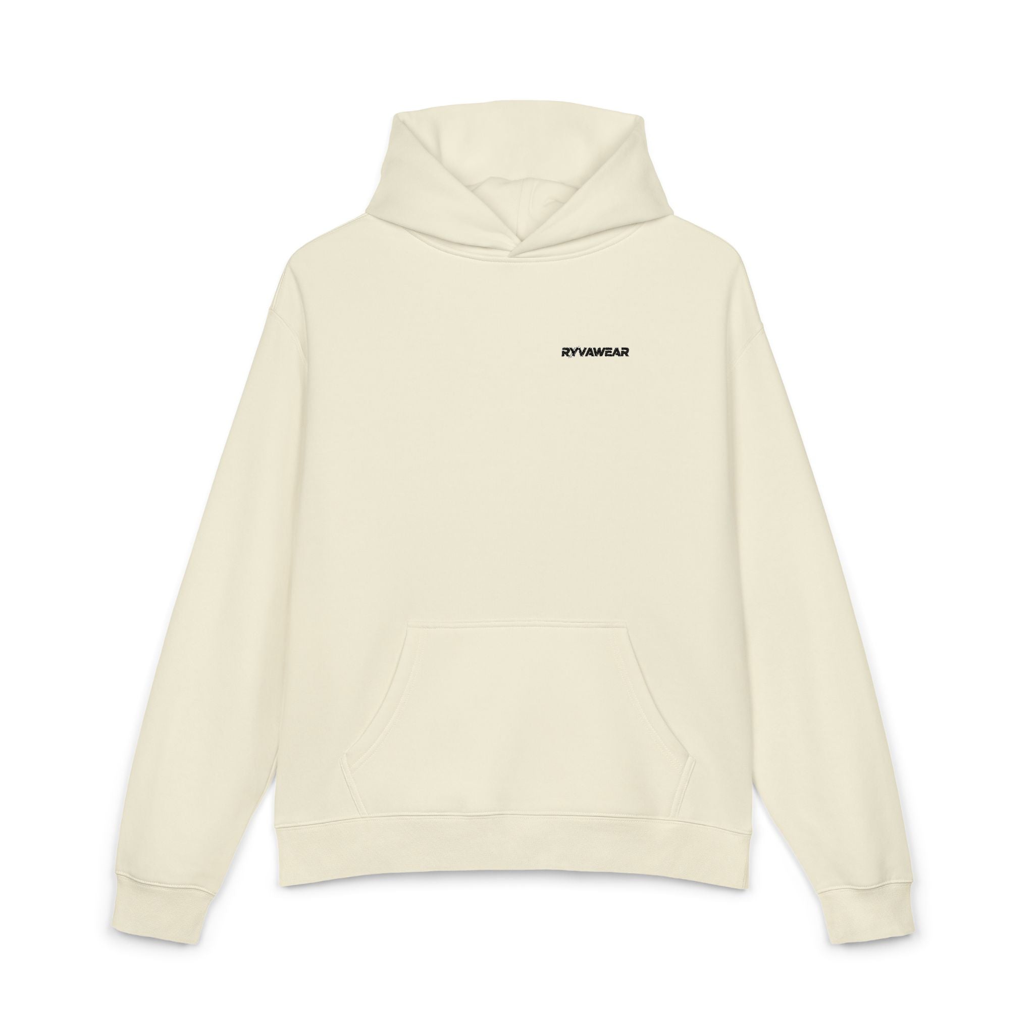 Relaxed Hoodie — Minimal White Pocket Patch Hoodie