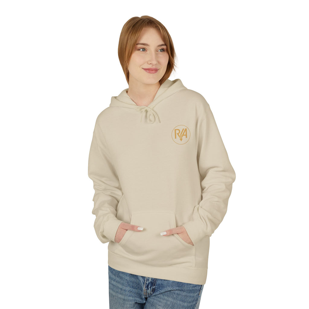 Minimal Monogram Hoodie — Gold R/A Chest Logo