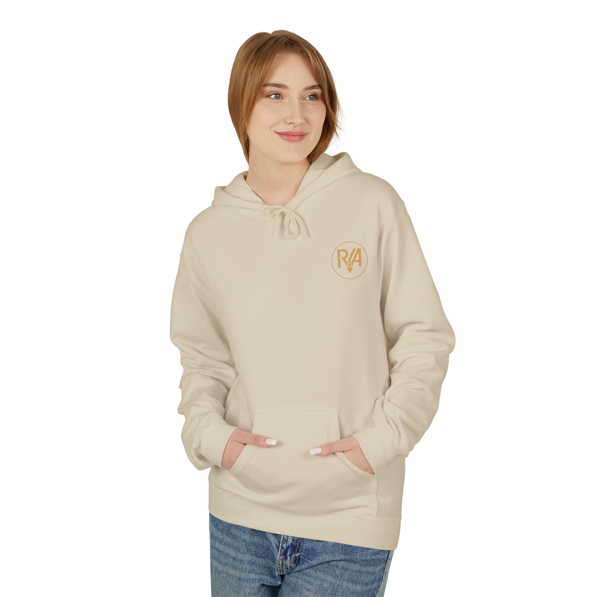 Minimal Monogram Hoodie — Gold R/A Chest Logo