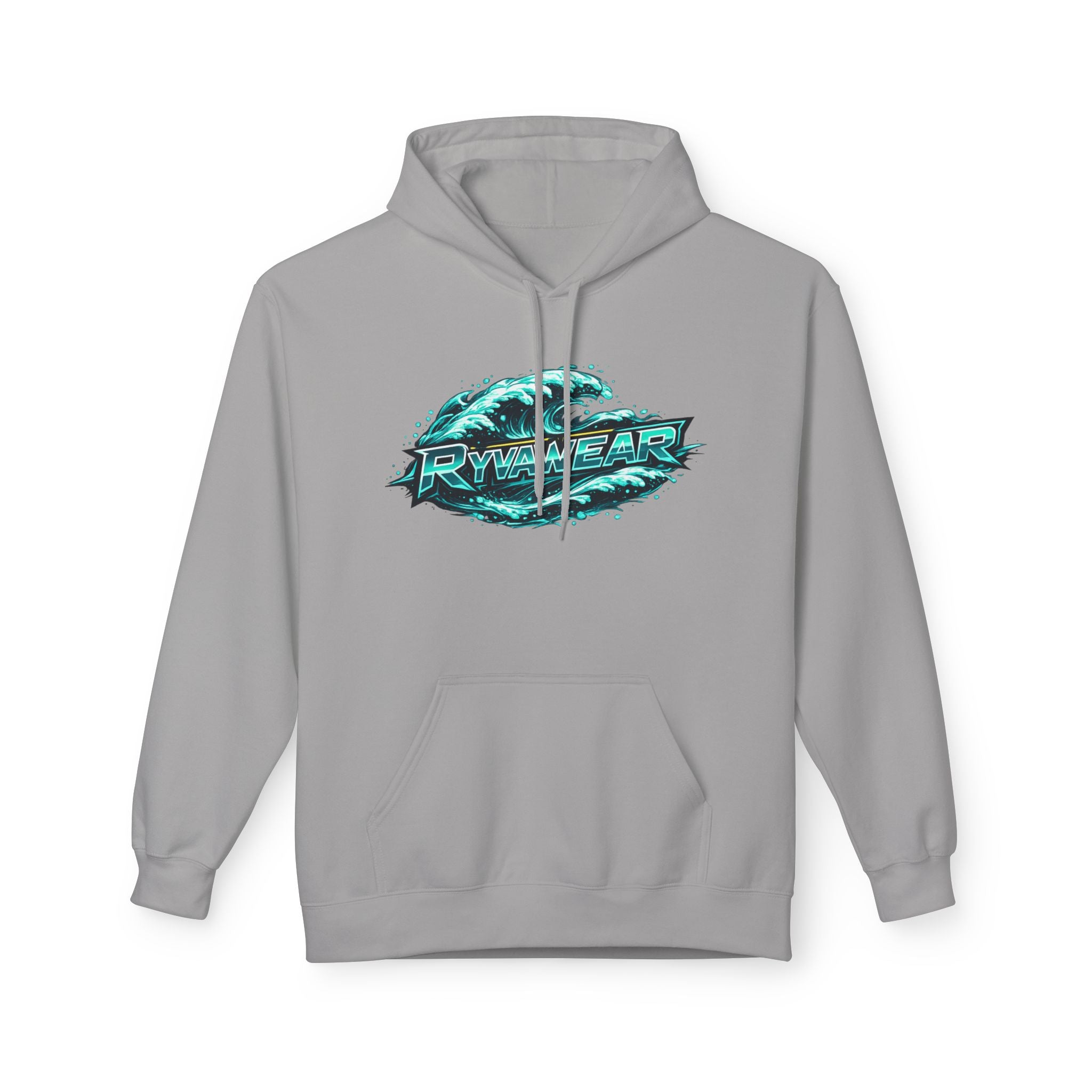 Hoodie — Retro Teal 'Rivestar' Surf Wave Logo Pullover
