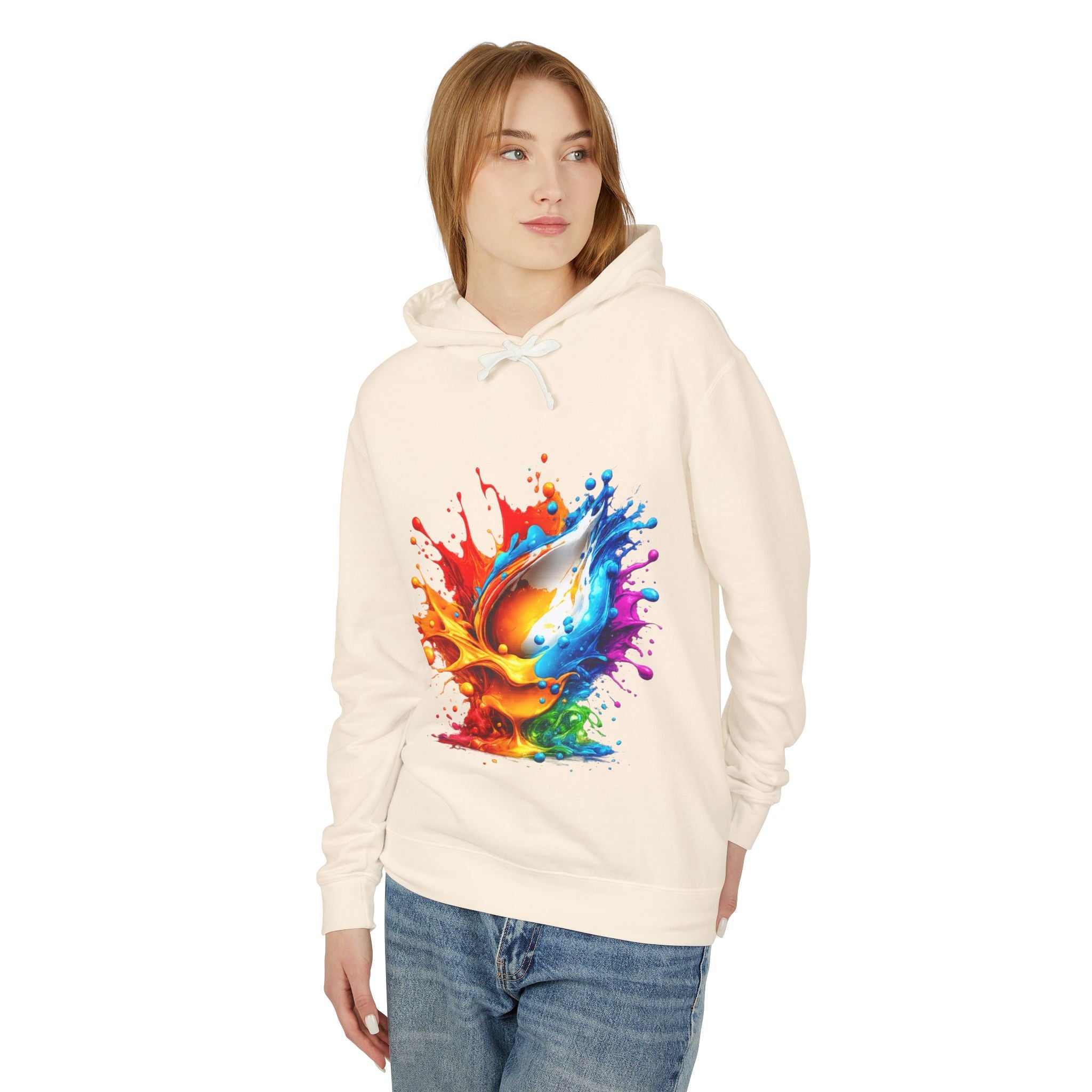 Color Splash Dove Hoodie — Vibrant Watercolor Peace Dove Pullover