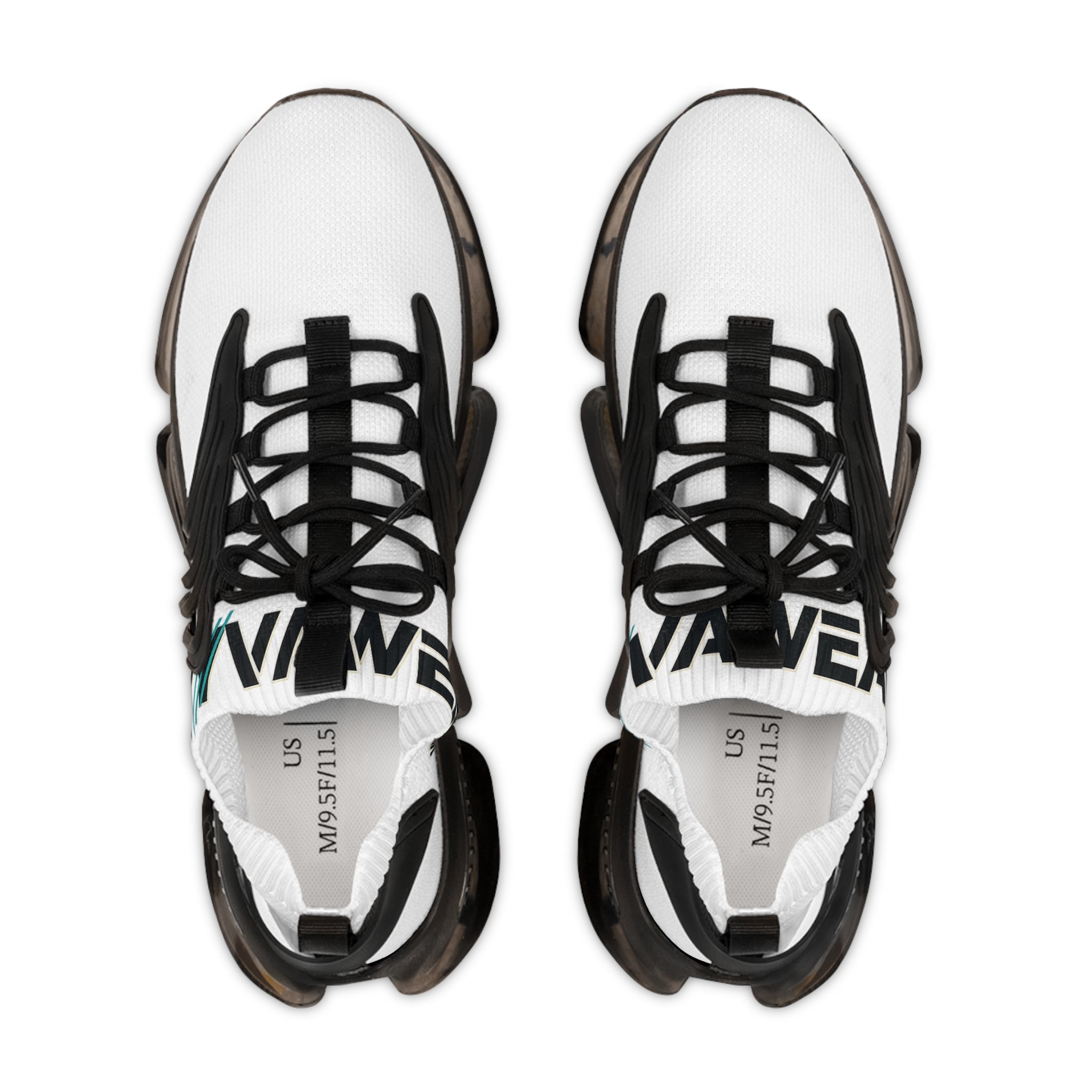 Men's White Mesh Sneakers — Lightweight Athletic Shoes with ‘WAVER’ Accent