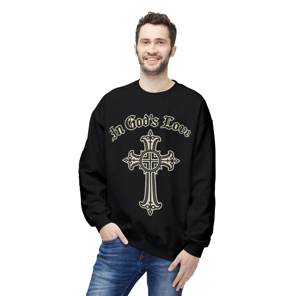 In God's Love Cross Crewneck Sweatshirt — Christian Faith Pullover
