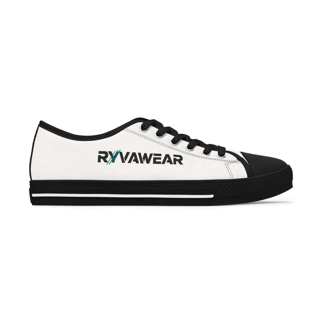 Low Top Sneakers — White 'RYV AWEAR' Side Logo Casual Shoes