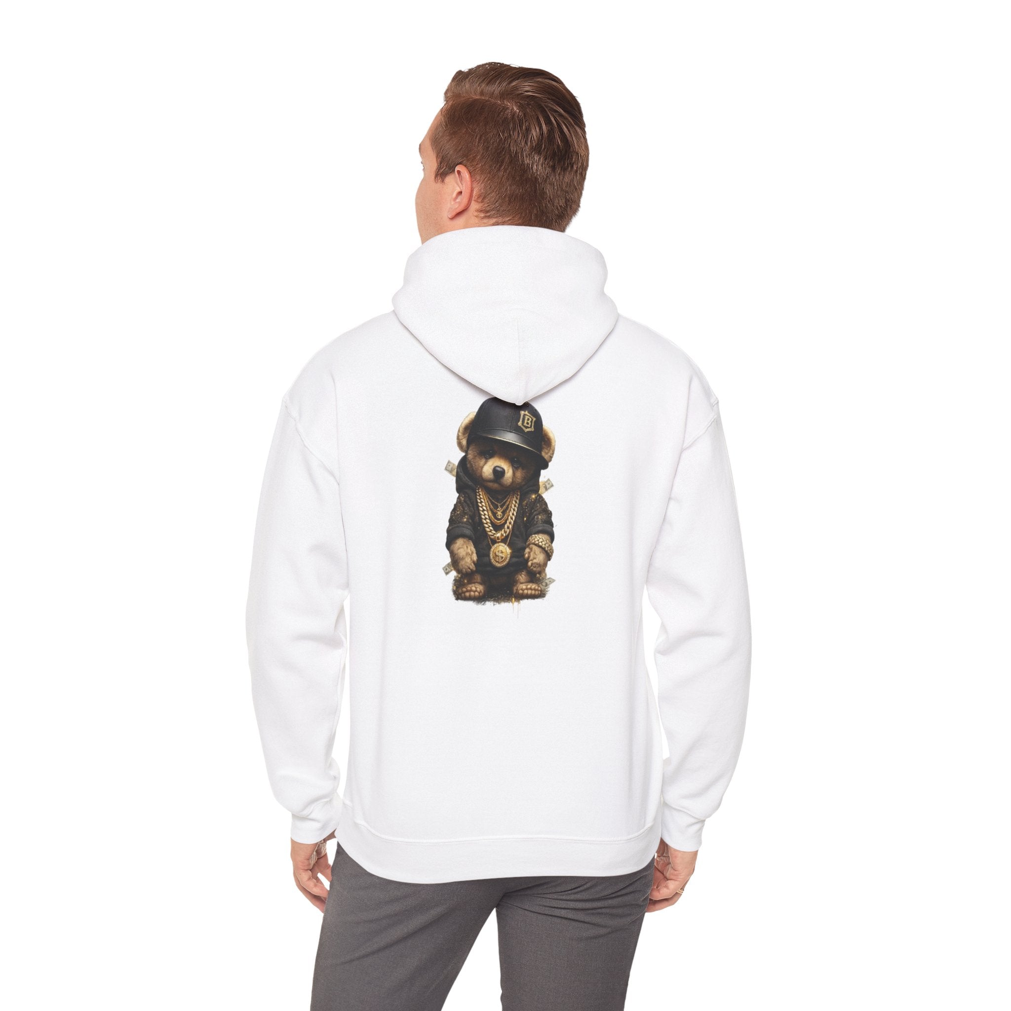 Bear Bling Hoodie — Streetwear Teddy Bear Graphic Pullover