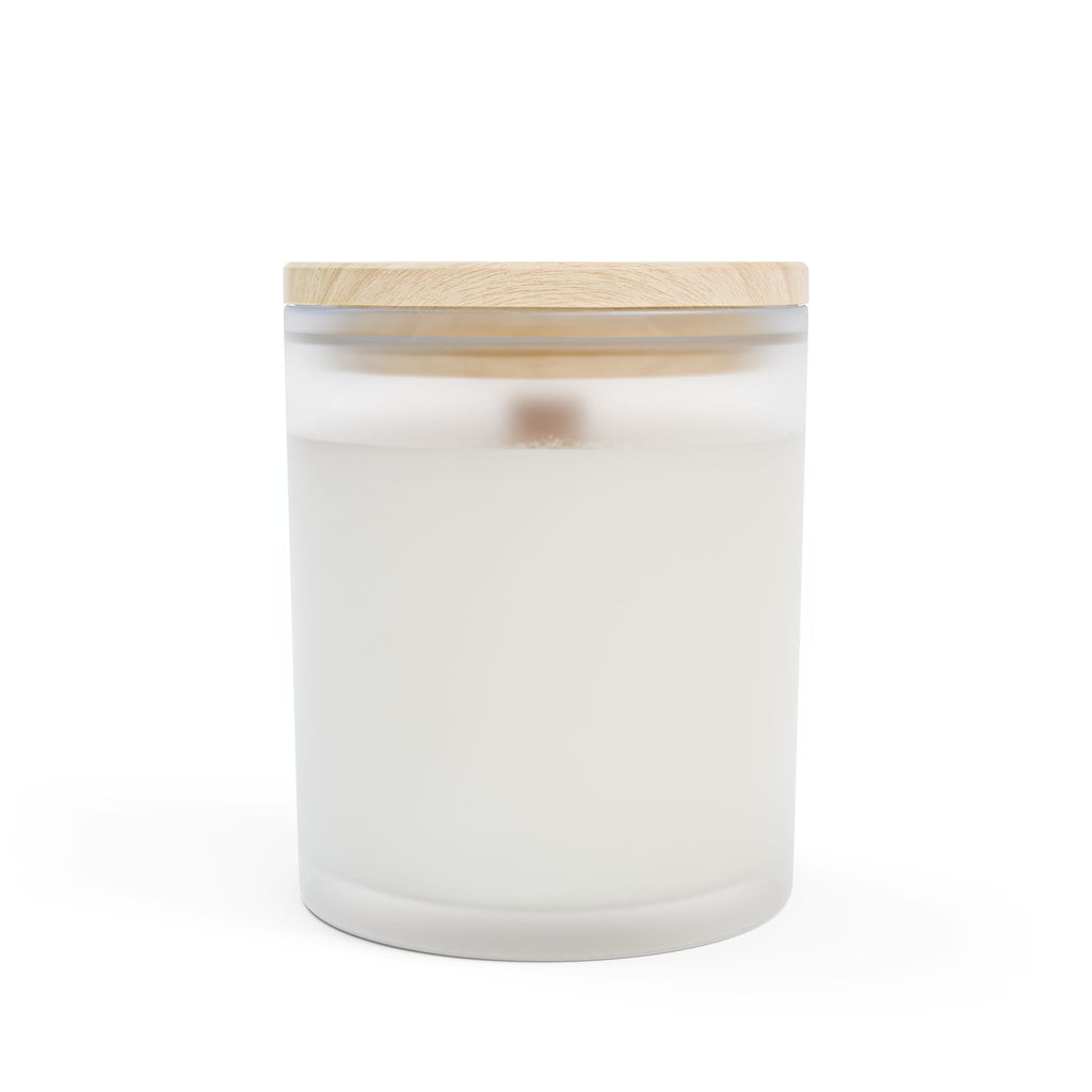 Frosted Glass Candle — Ryvawear Logo Soy Candle, 11 oz Wooden Lid
