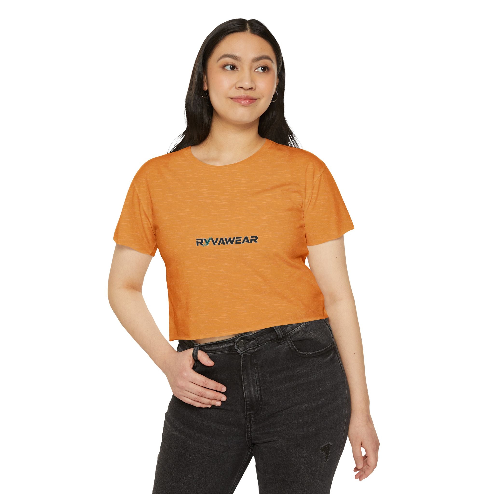 Crop Top - Minimal 'RYVAWEAR' Festival Logo Crop Top for Women