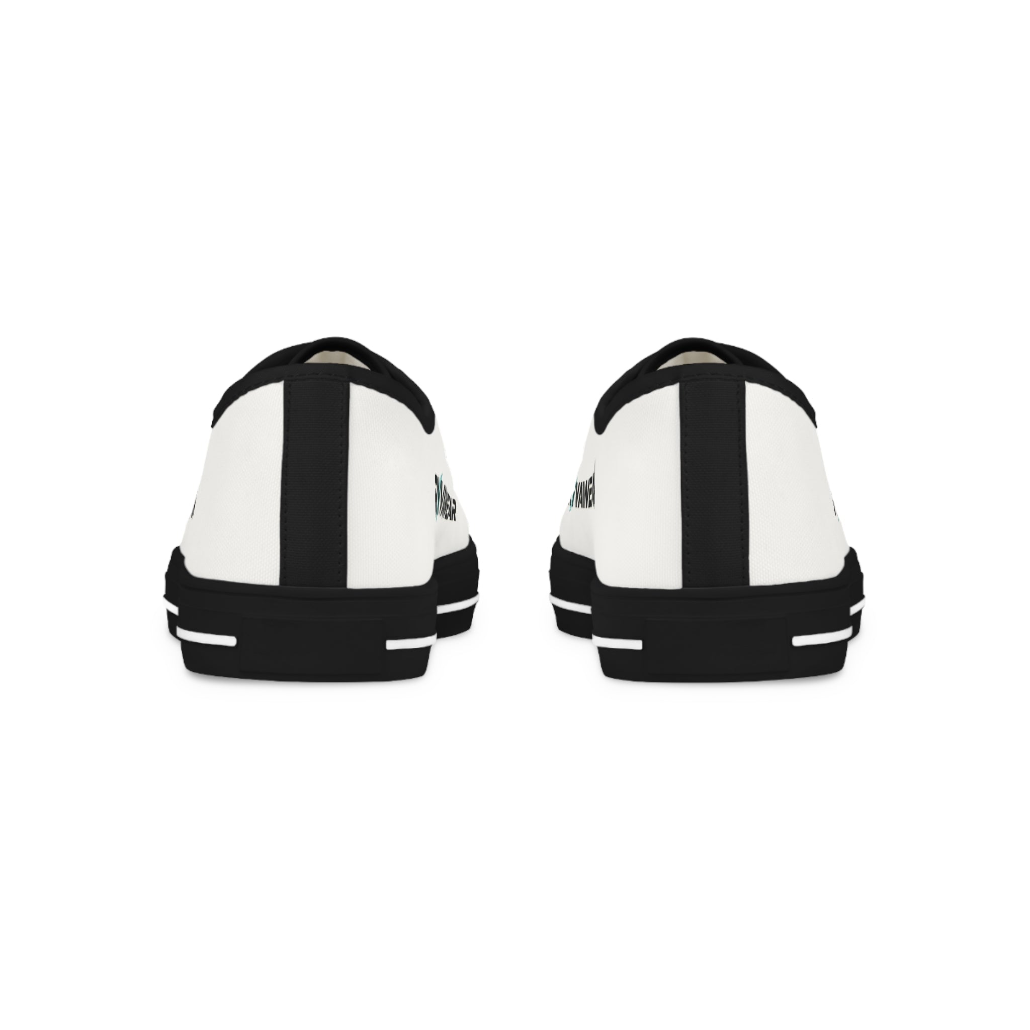 RVN Awear Branded Low Top Sneakers — Men's White Canvas Casual Shoes