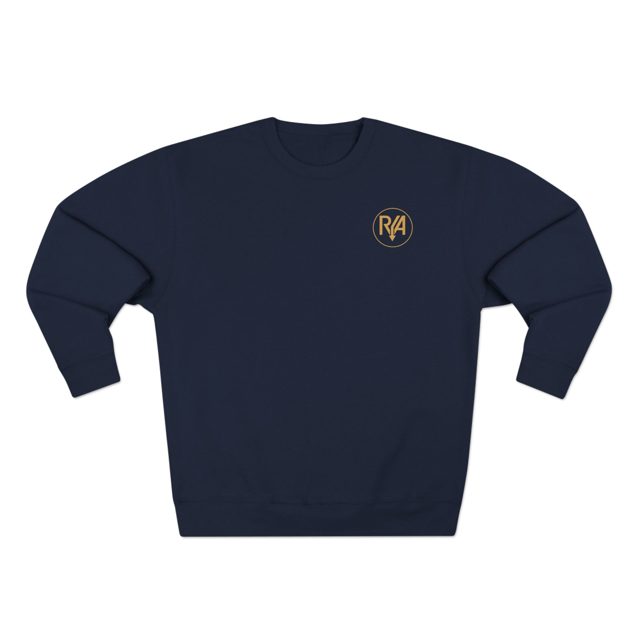 Minimal Logo Crewneck Sweatshirt — Embroidered 'RA' Chest Patch