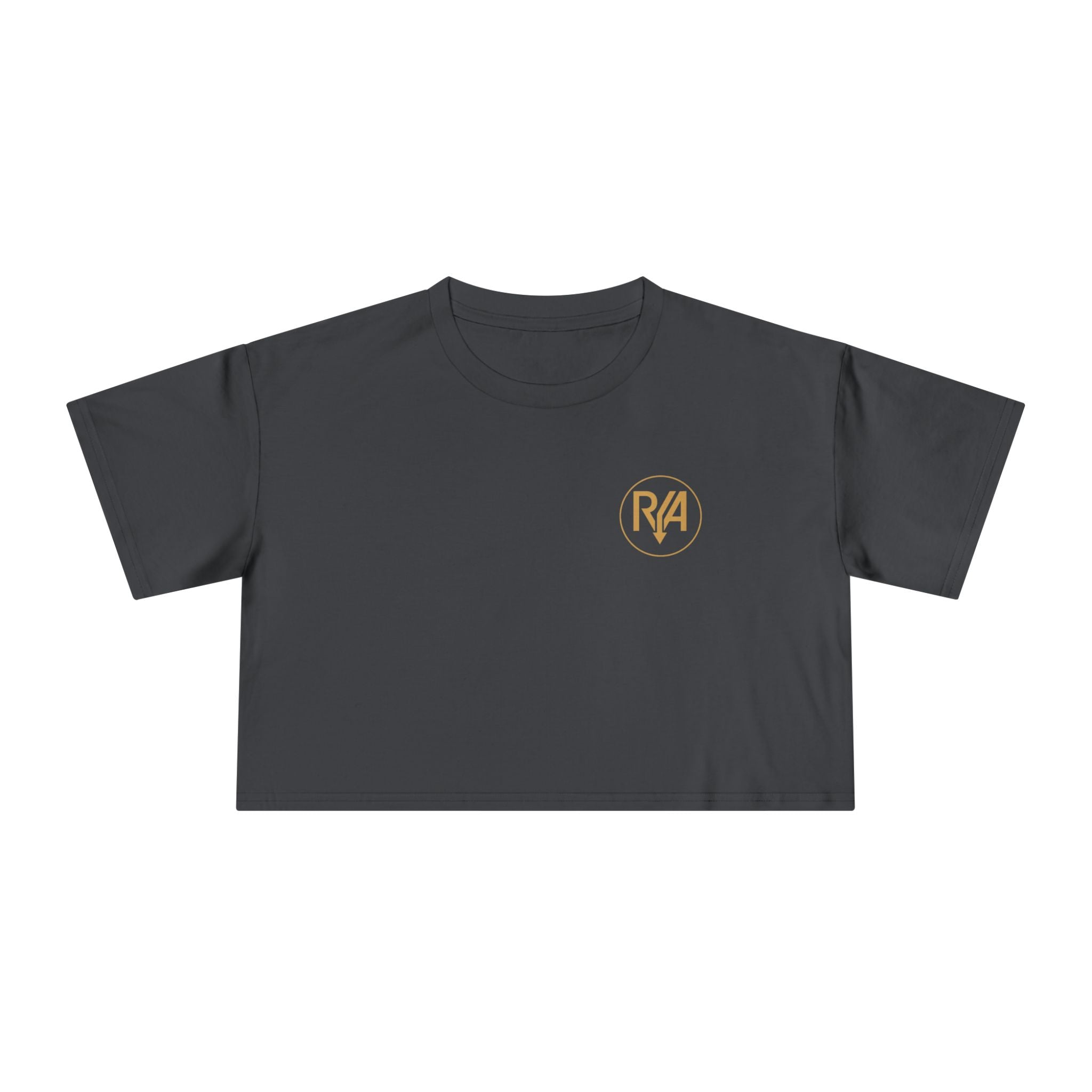 Crop Tee — Minimal Gold R/A Logo Women's Cropped T-Shirt