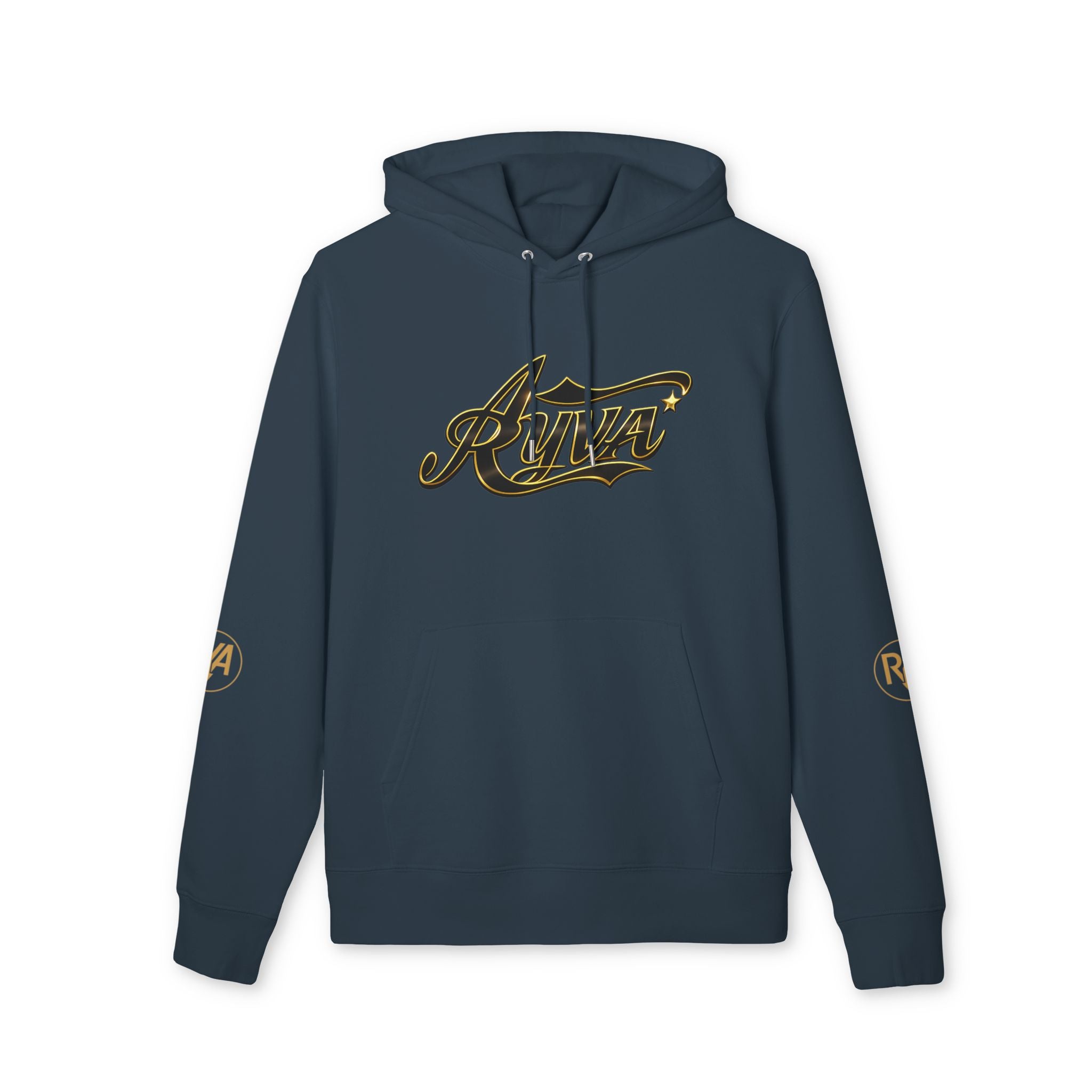 Riva Script Hoodie — White Logo Pullover