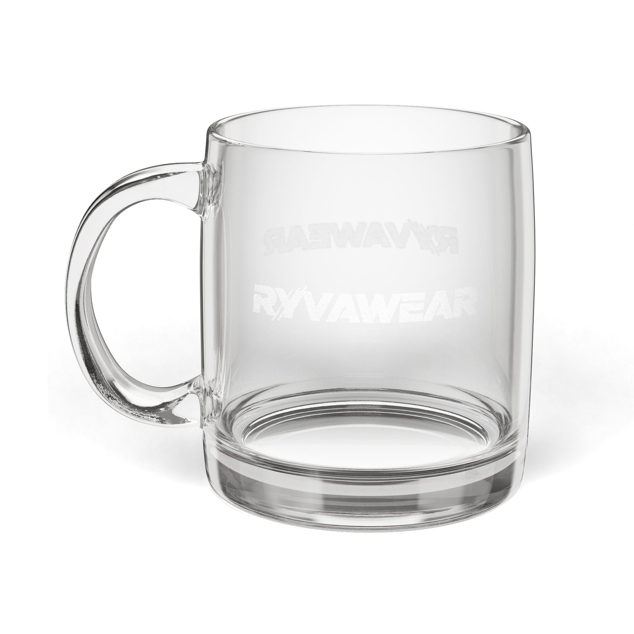 Engraved Glass Coffee Mug — 12.25 oz Clear Glass Tea & Coffee Cup