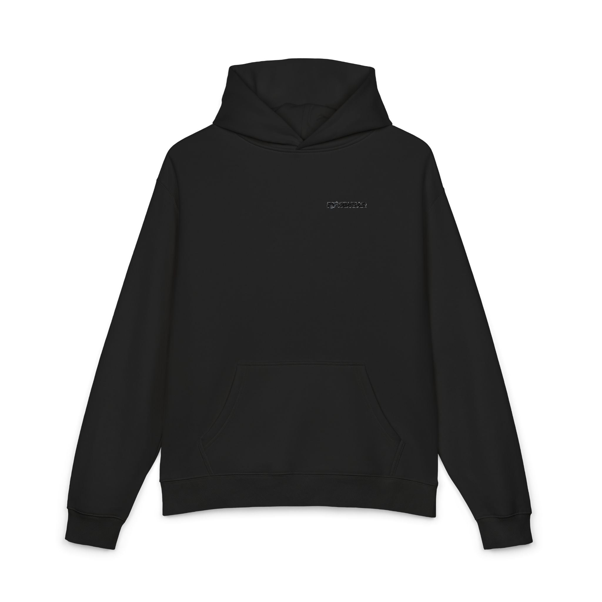 Relaxed Hoodie — Minimal White Pocket Patch Hoodie