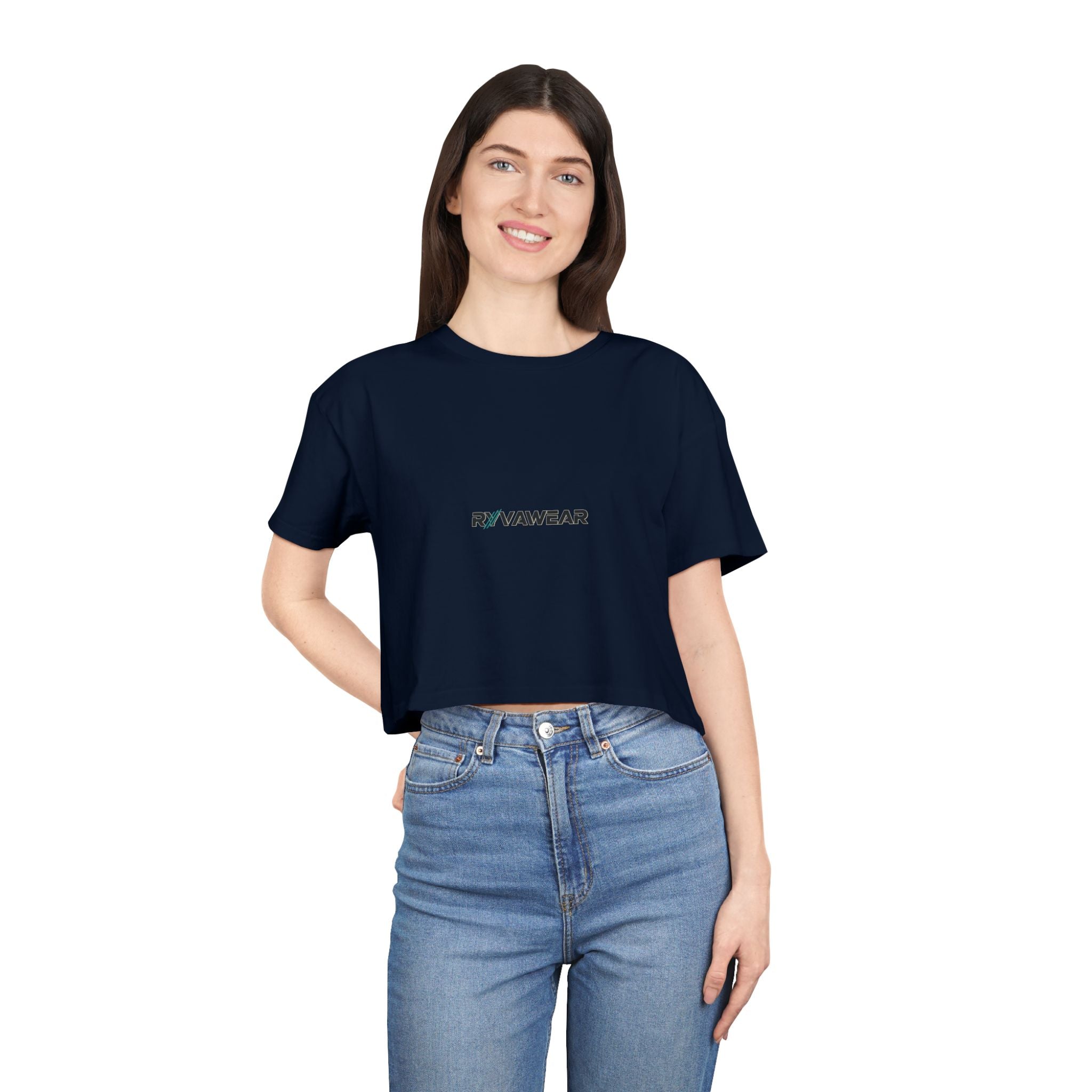 Women's Crop Tee – Minimal 'RYYAWEAR' Logo Crop Top