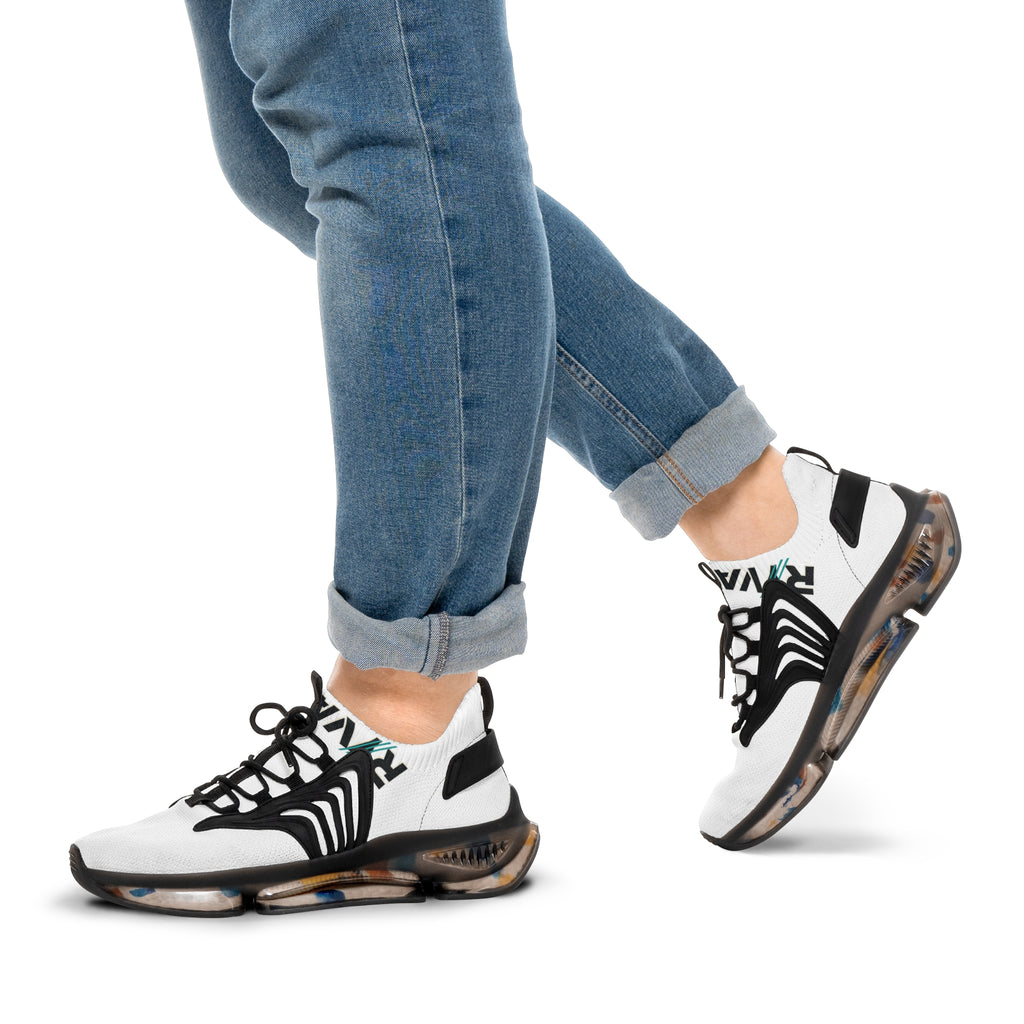 Men's White Mesh Sneakers — Lightweight Athletic Shoes with ‘WAVER’ Accent