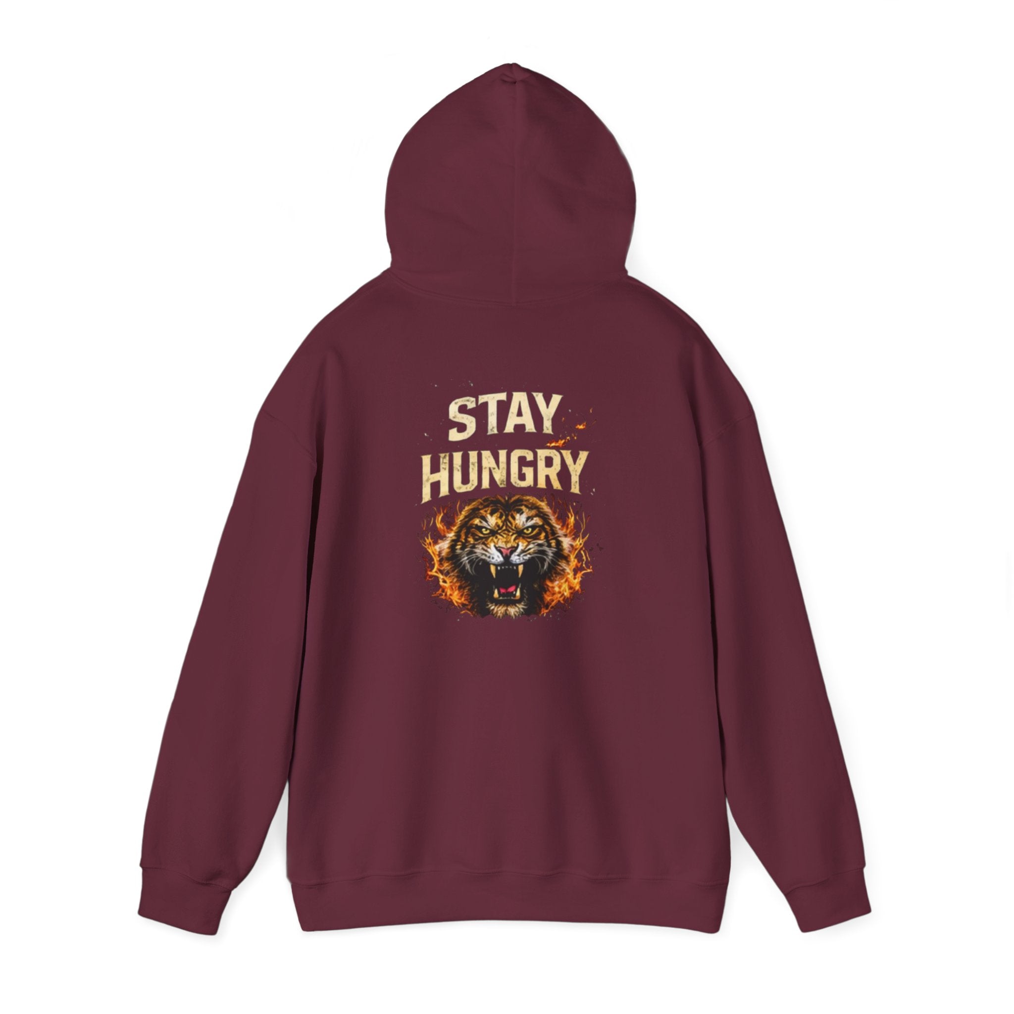 Lion "Stay Hungry" Hoodie – Motivational Graphic Pullover