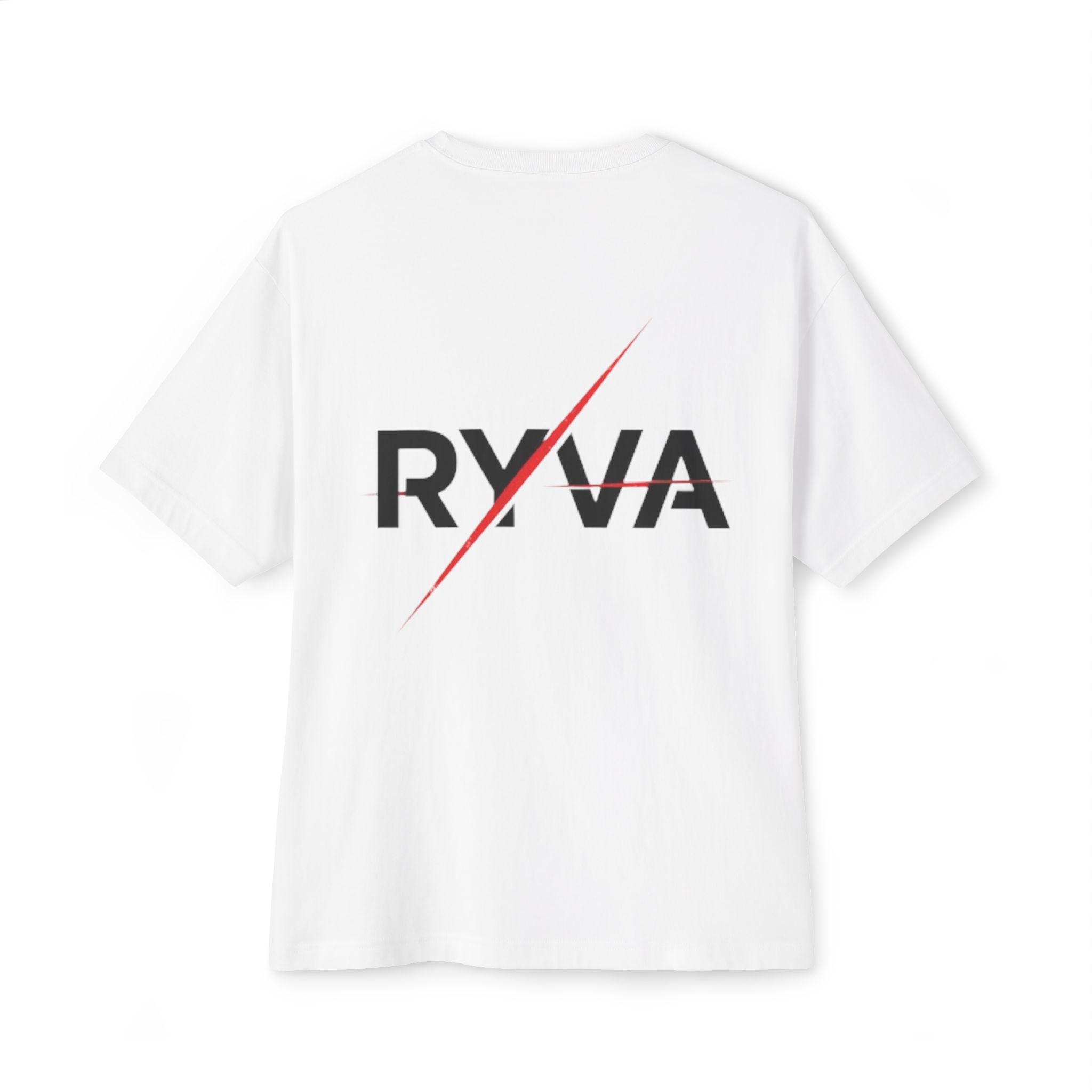RYVA Split-Logo Boxy Tee — Oversized Casual Graphic T-Shirt