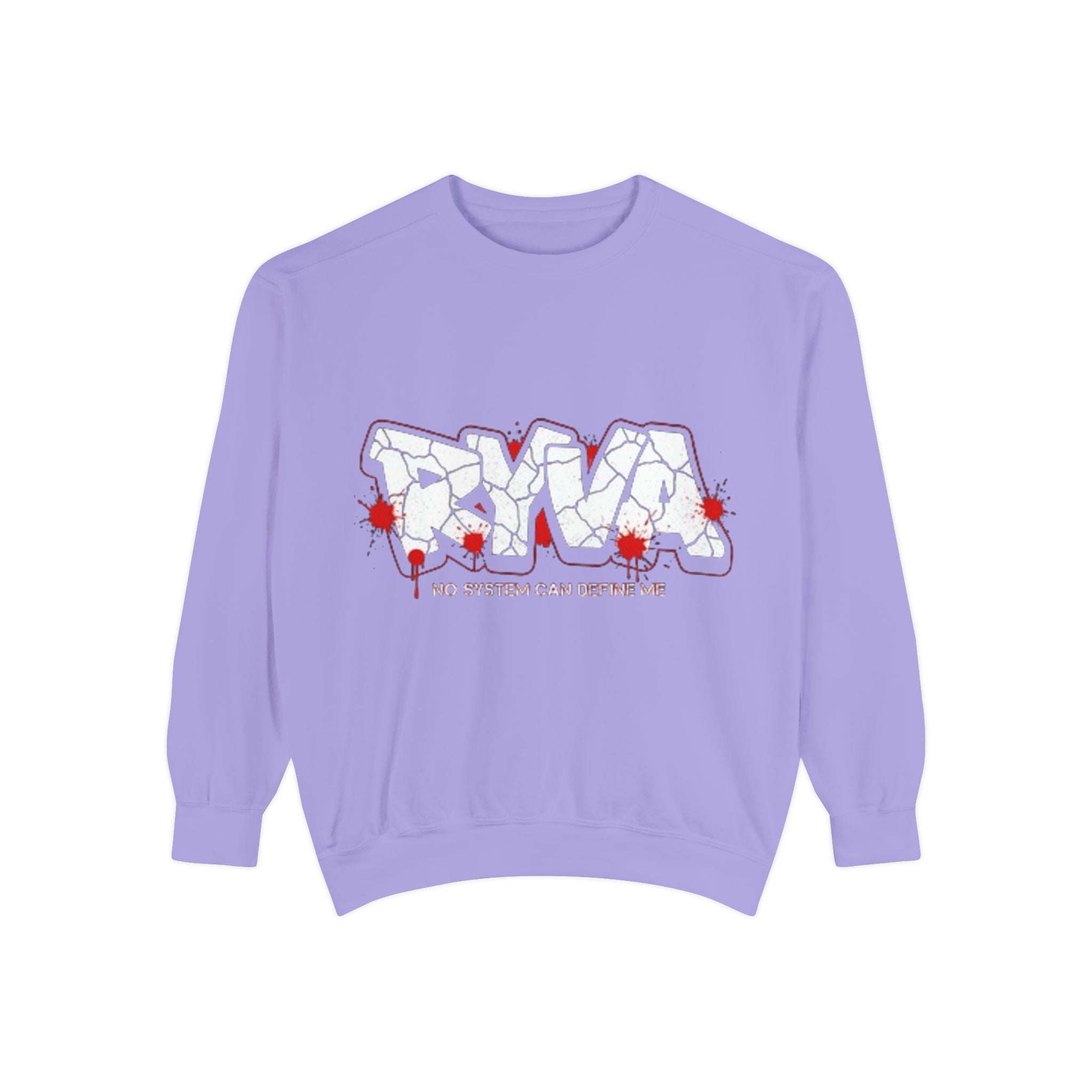 Sweatshirt — 'ROAR' Graphic Sweatshirt with Red Paint Splatter, "No Weapons Can Define Me"
