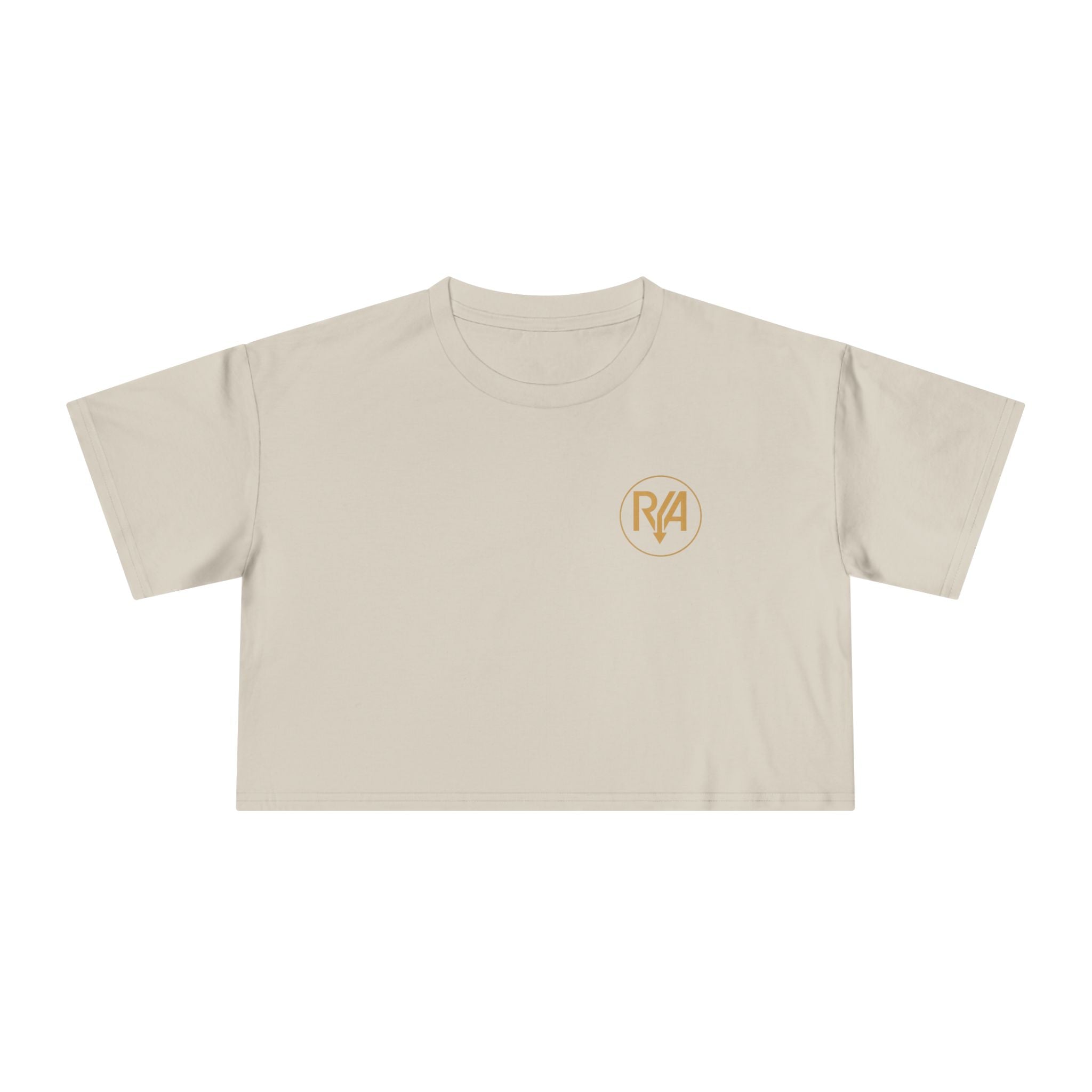 Crop Tee — Minimal Gold R/A Logo Women's Cropped T-Shirt
