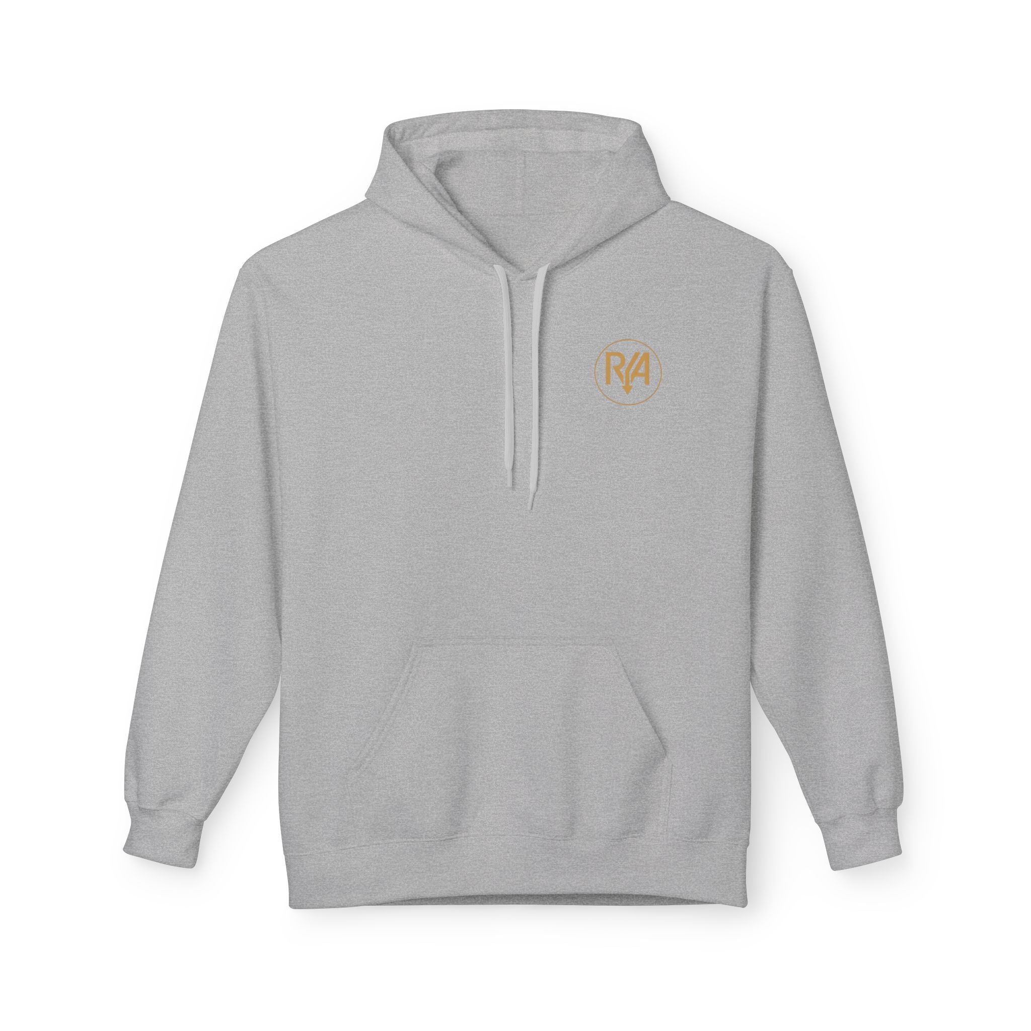 Minimal Monogram Hoodie — Gold R/A Chest Logo