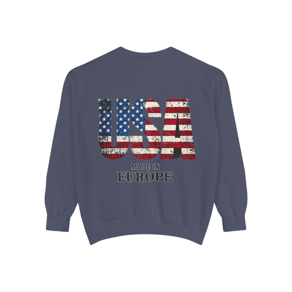 Minimal Monogram Sweatshirt — R14 Chest Logo Crewneck