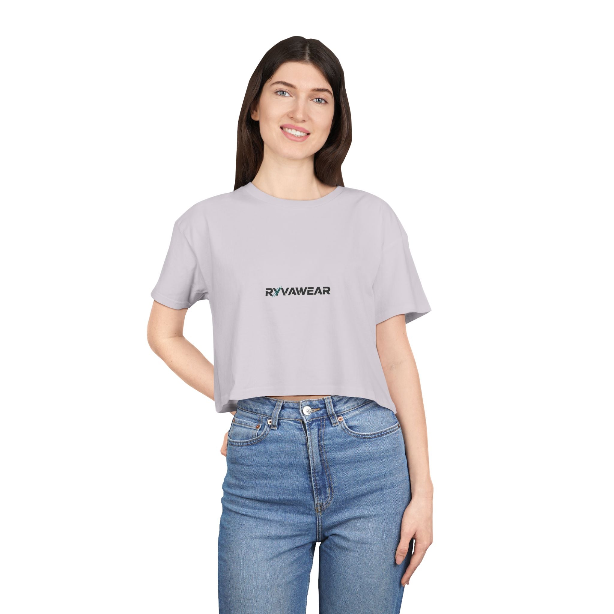 Women's Crop Tee – Minimal 'RYYAWEAR' Logo Crop Top