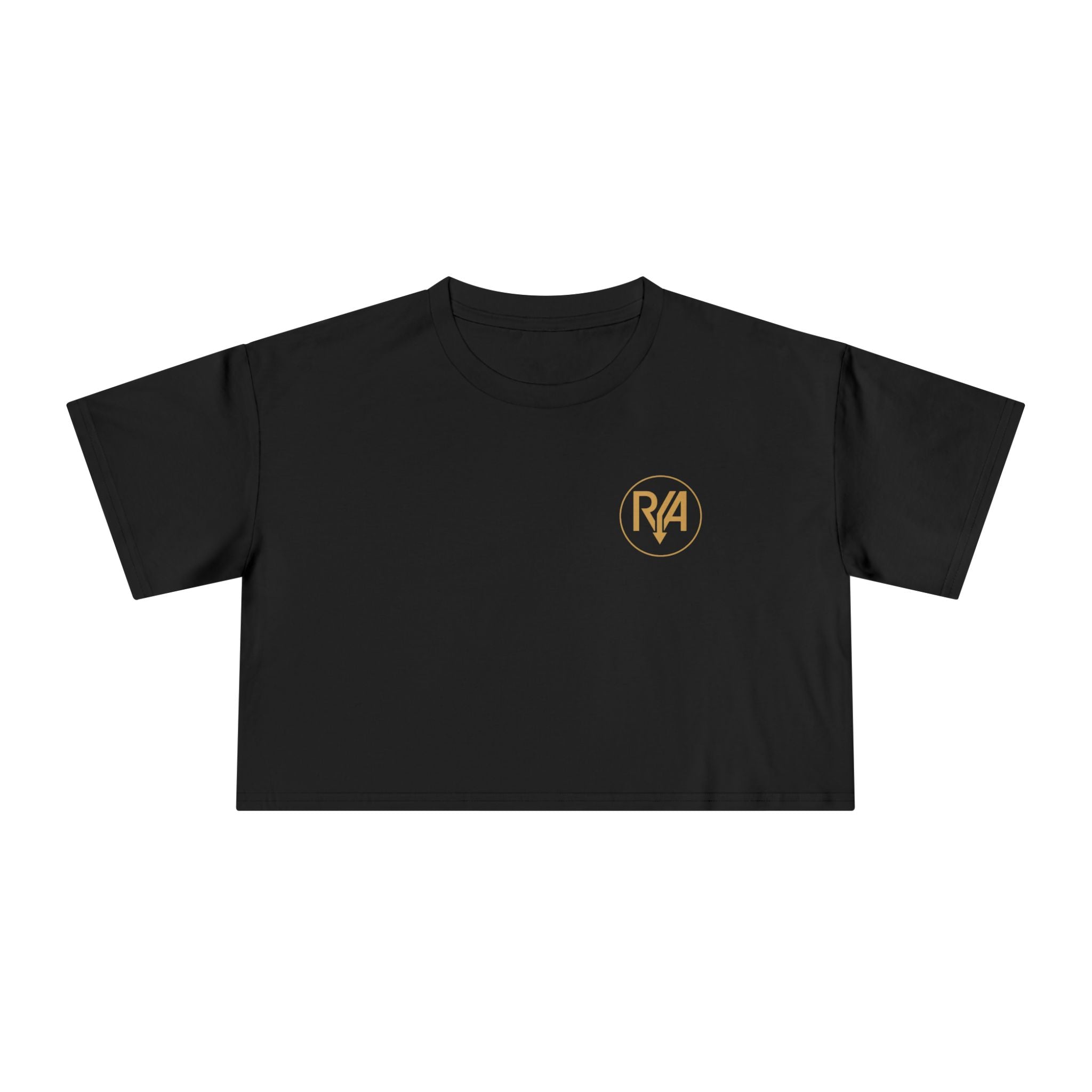 Crop Tee — Minimal Gold R/A Logo Women's Cropped T-Shirt