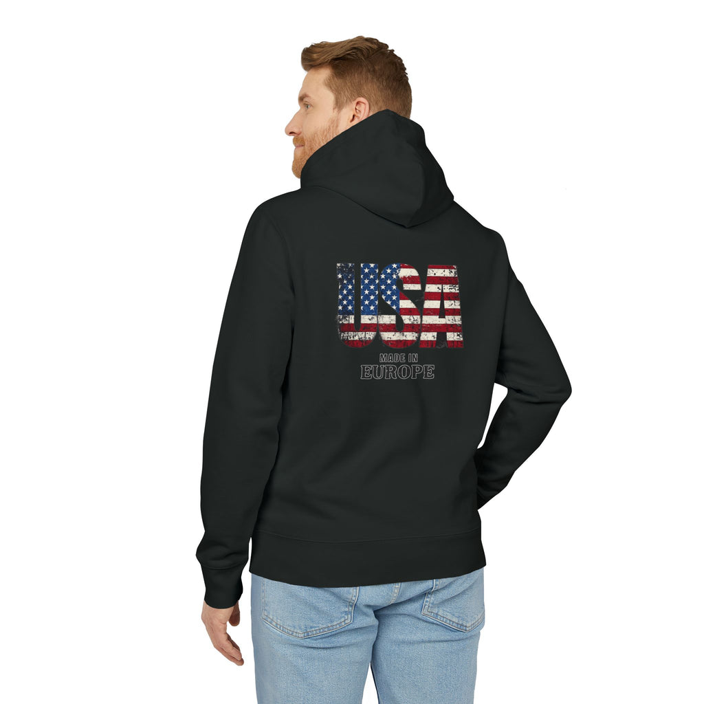 Made in Europe USA Flag Hoodie — Patriotic Graphic Pullover