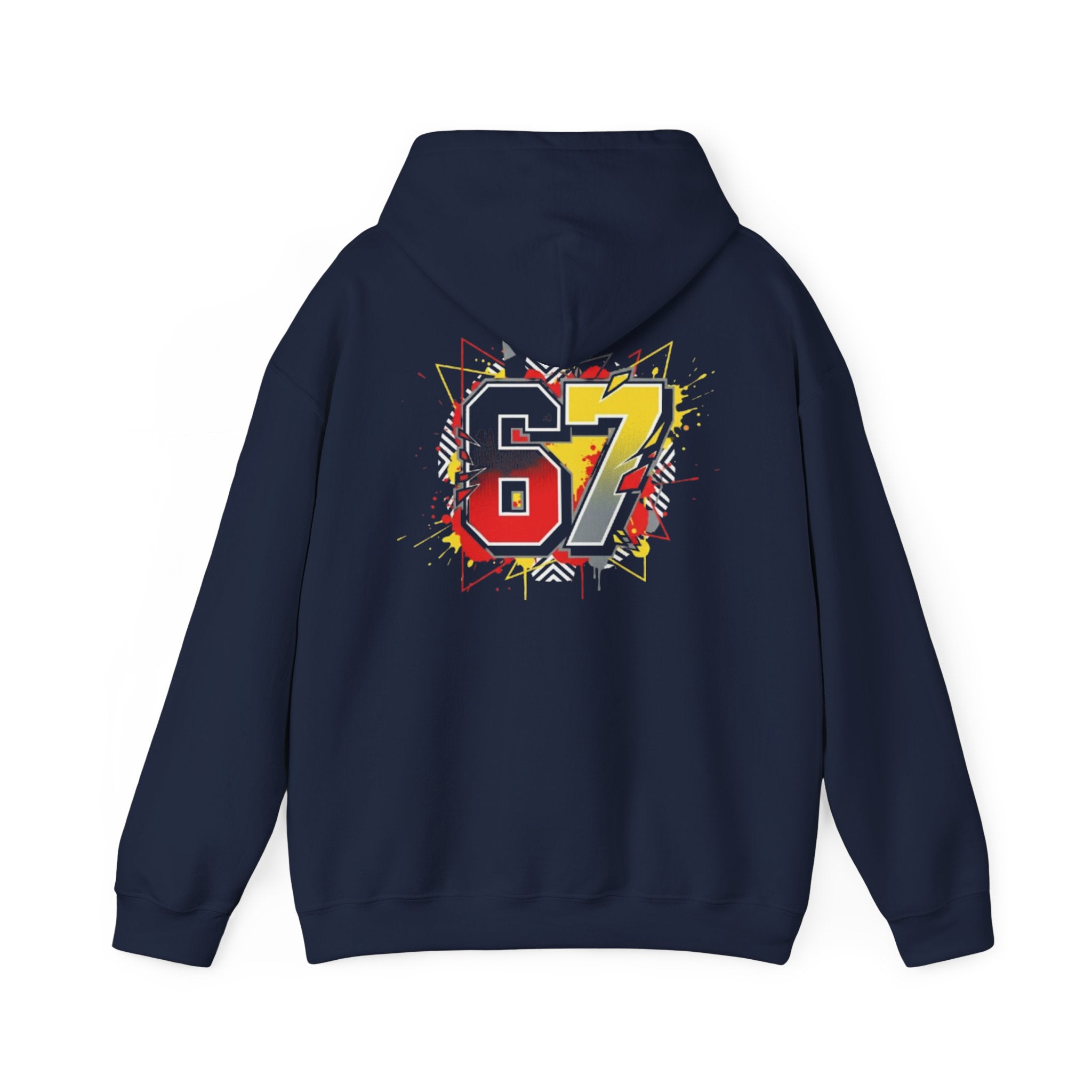67 Sports Number Graphic Hoodie — Retro Streetwear Pullover