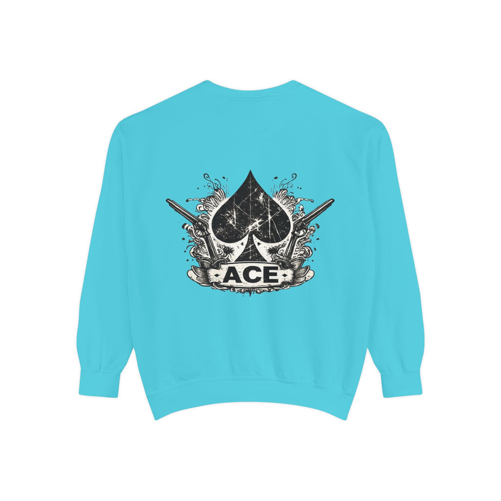 Ace Spade Sweatshirt — Distressed Playing Card Logo Crewneck