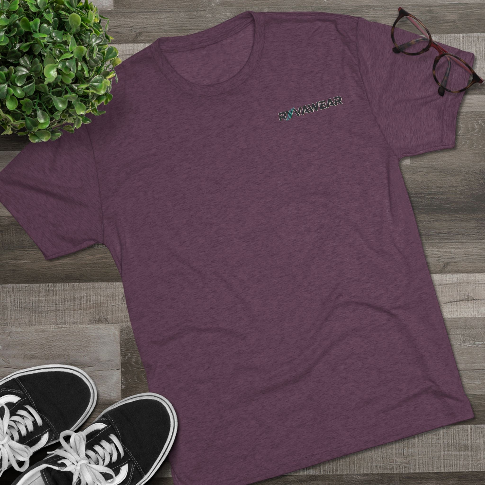 RYVNAWEAR Minimal Logo Tee — Lightweight Tri-Blend Crew Shirt