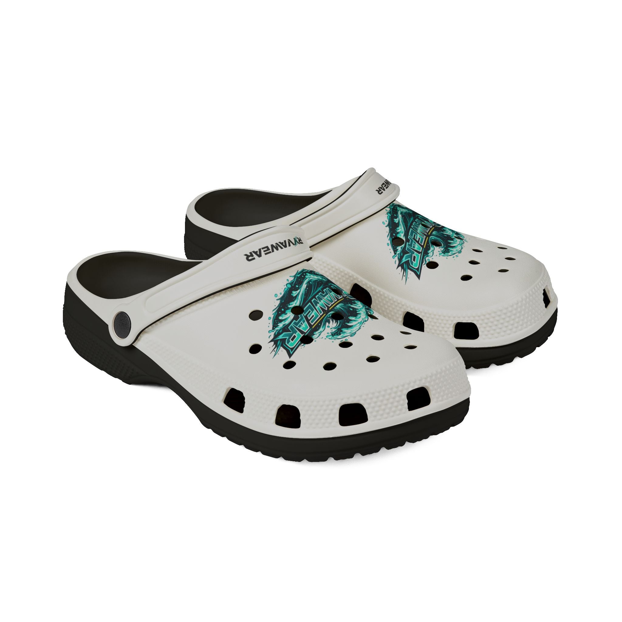 Tropical Reef EVA Foam Clogs — Teal Ocean Graphic Slip-On Shoes