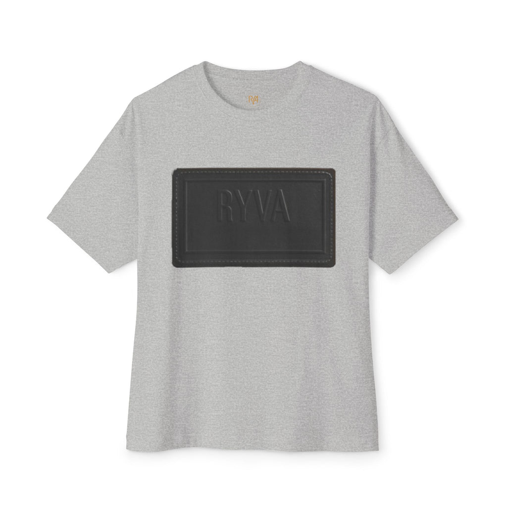 Boxy Tee — Black Embossed 'RVA' Logo Graphic