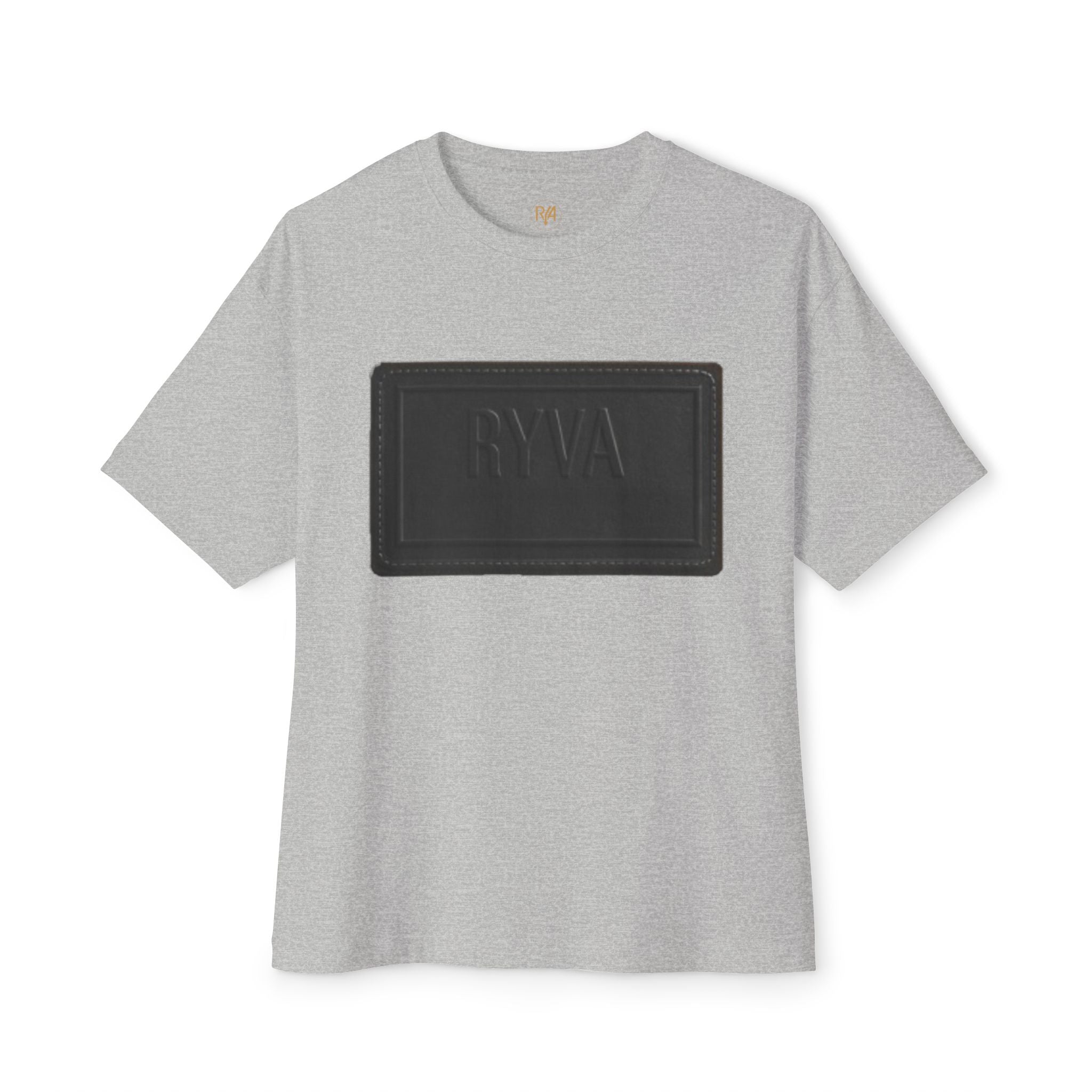Boxy Tee — Black Embossed 'RVA' Logo Graphic