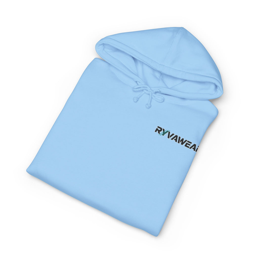 Minimal Logo Hoodie — White "RVNWEAR" Chest & Sleeve Print