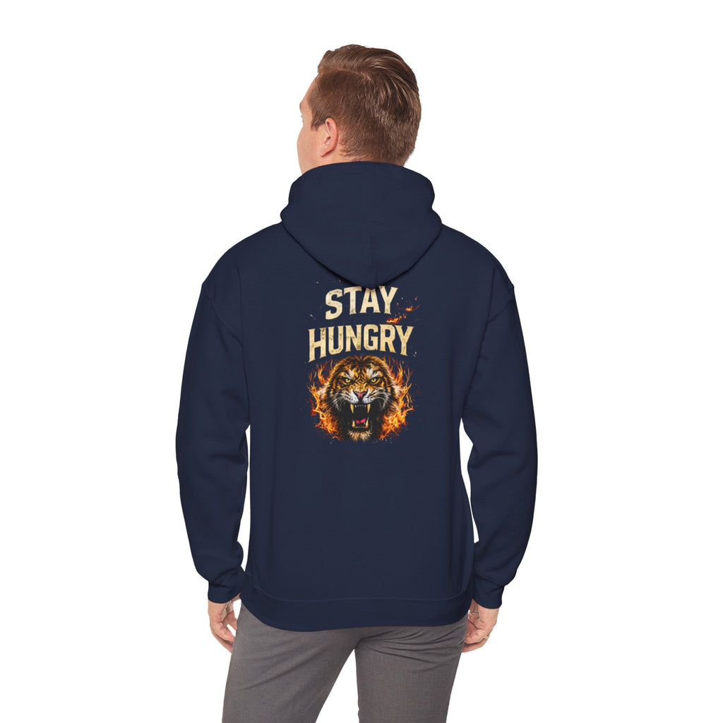 Lion "Stay Hungry" Hoodie – Motivational Graphic Pullover